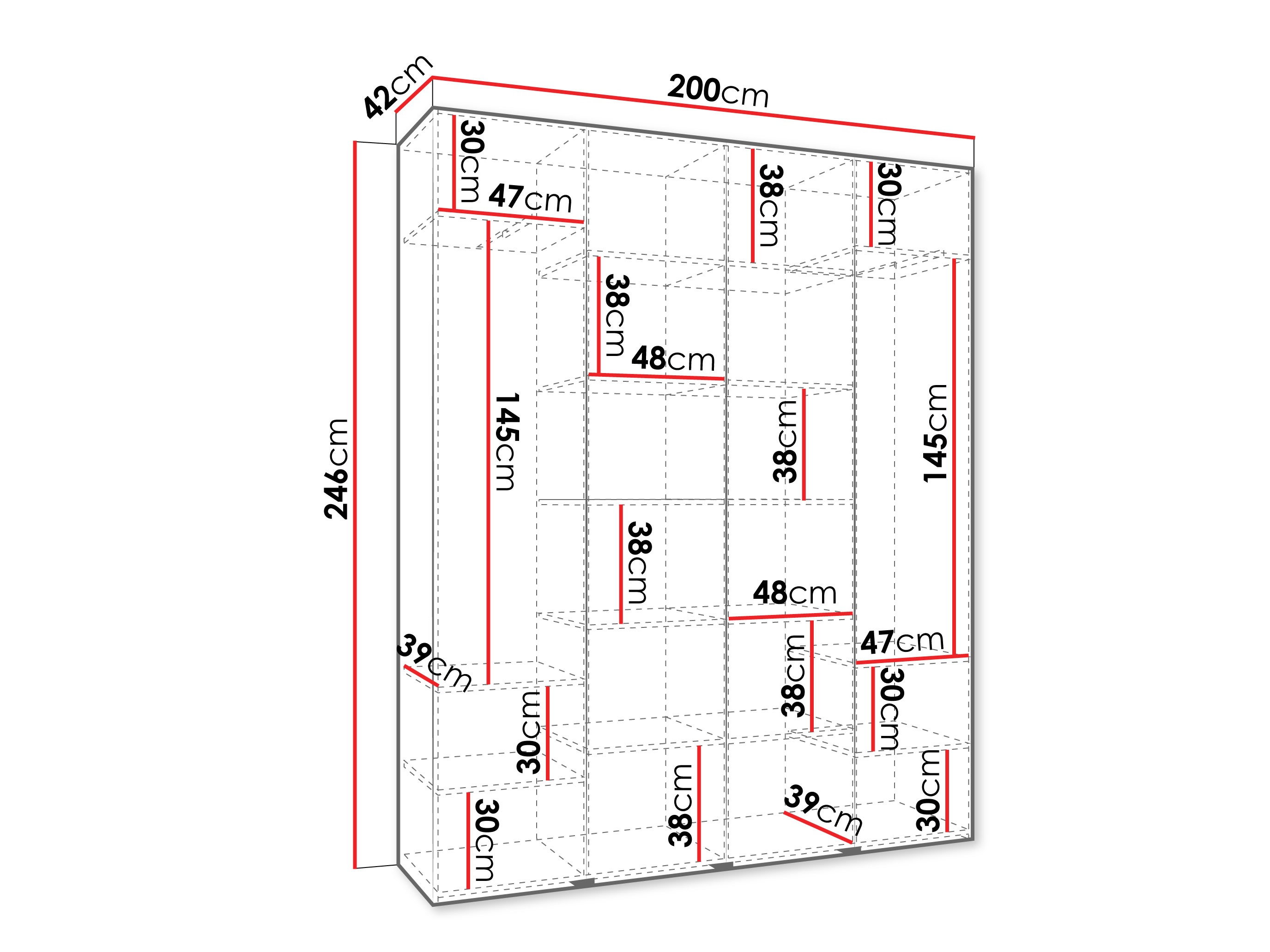Riidekapp Hartford 564 (Valge)