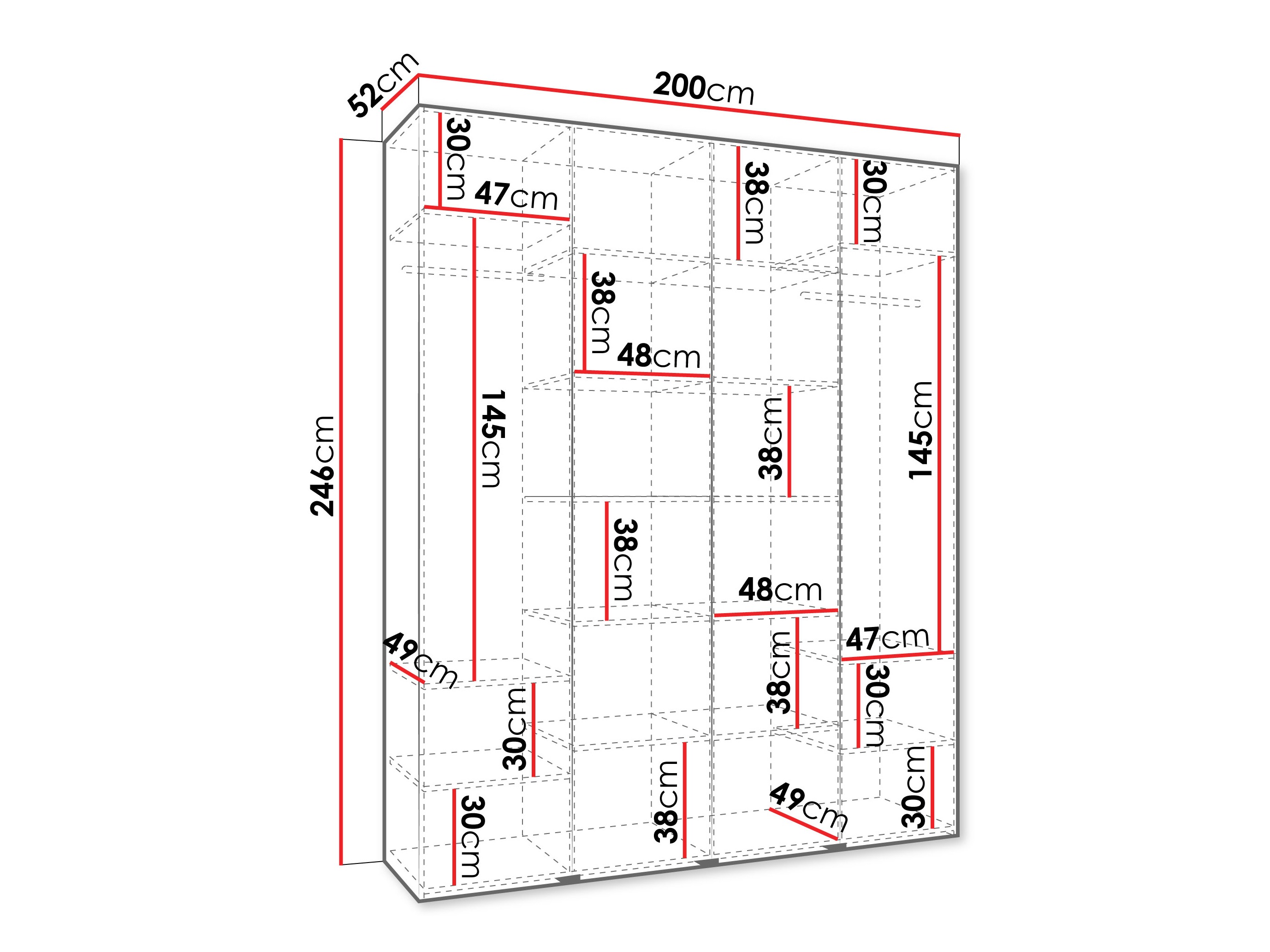 Riidekapp Hartford 564 (Valge)