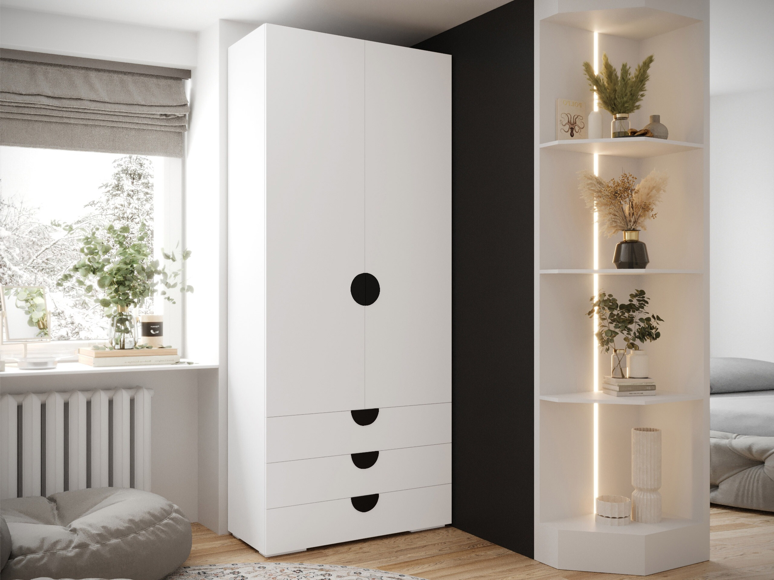 Riidekapp Hartford 565 (Valge)