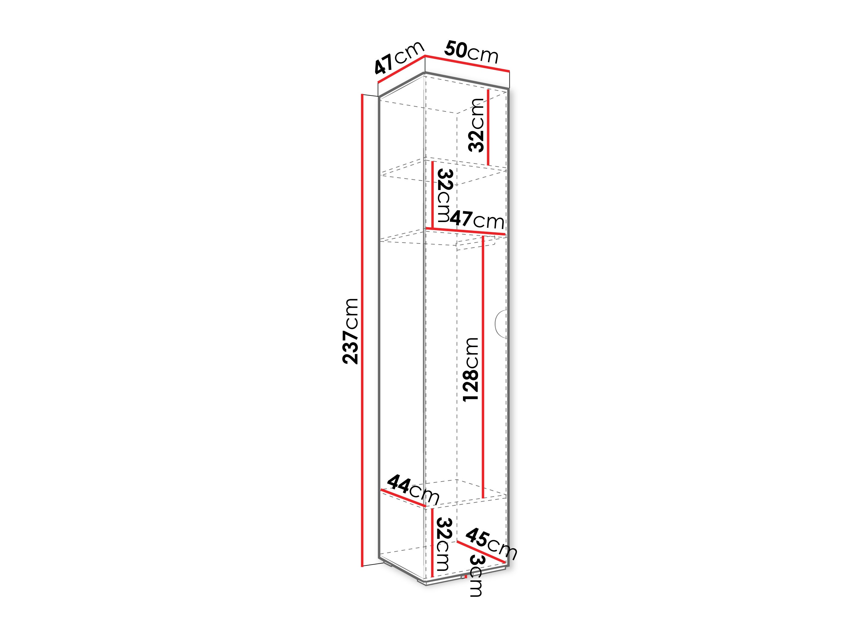Riidekapp Hartford 567 (Valge)