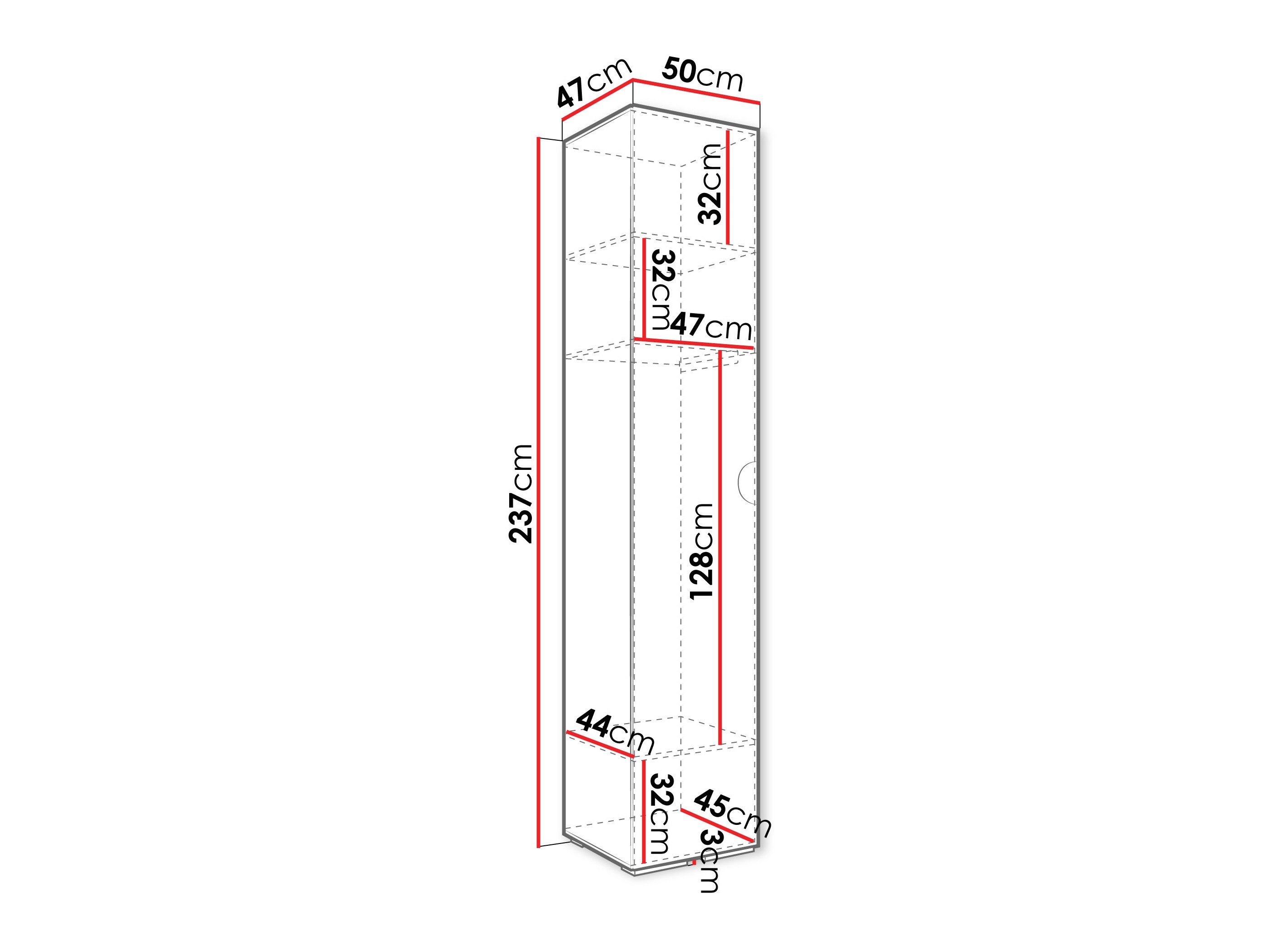 Riidekapp Hartford 567 (Valge)