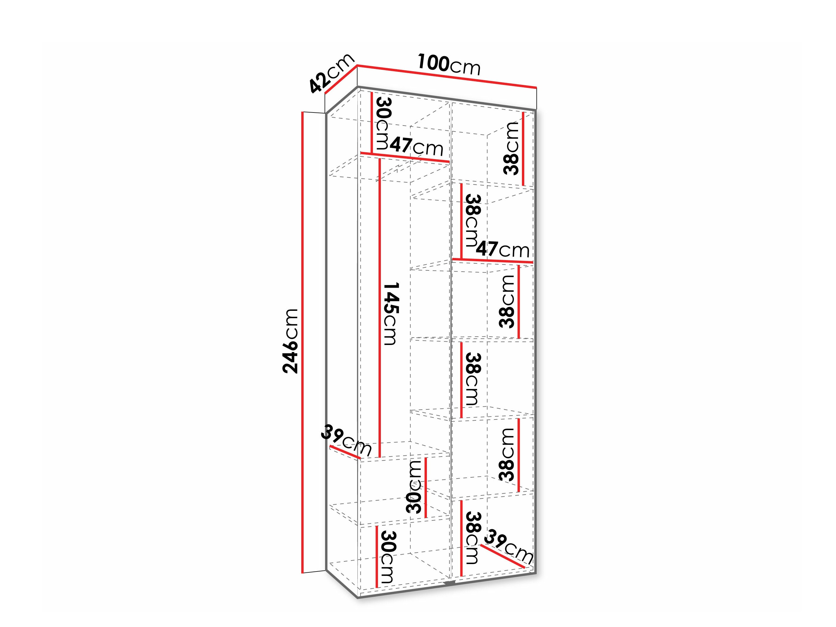 Riidekapp Hartford 569 (Valge)