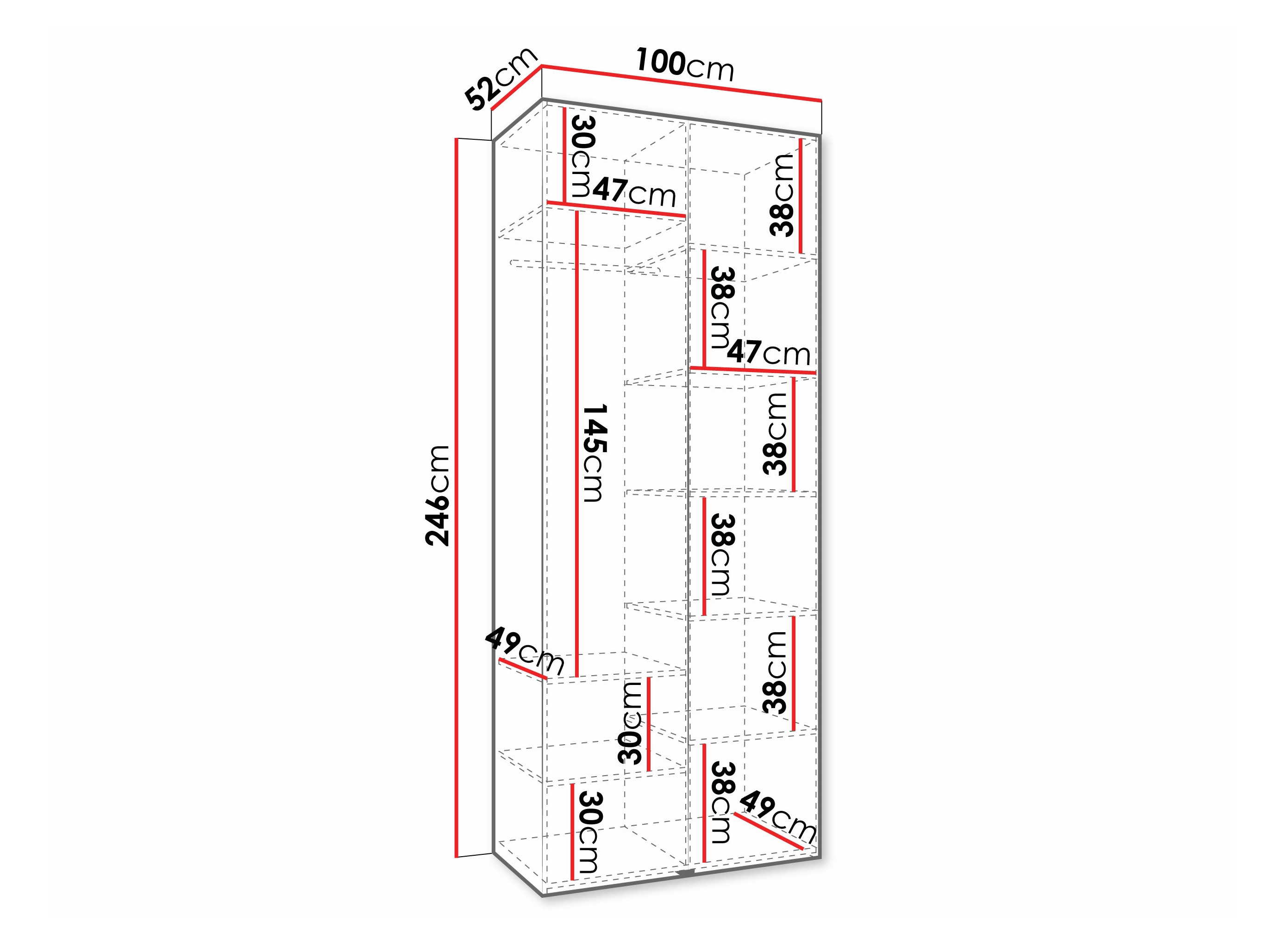 Riidekapp Hartford 569 (Valge)