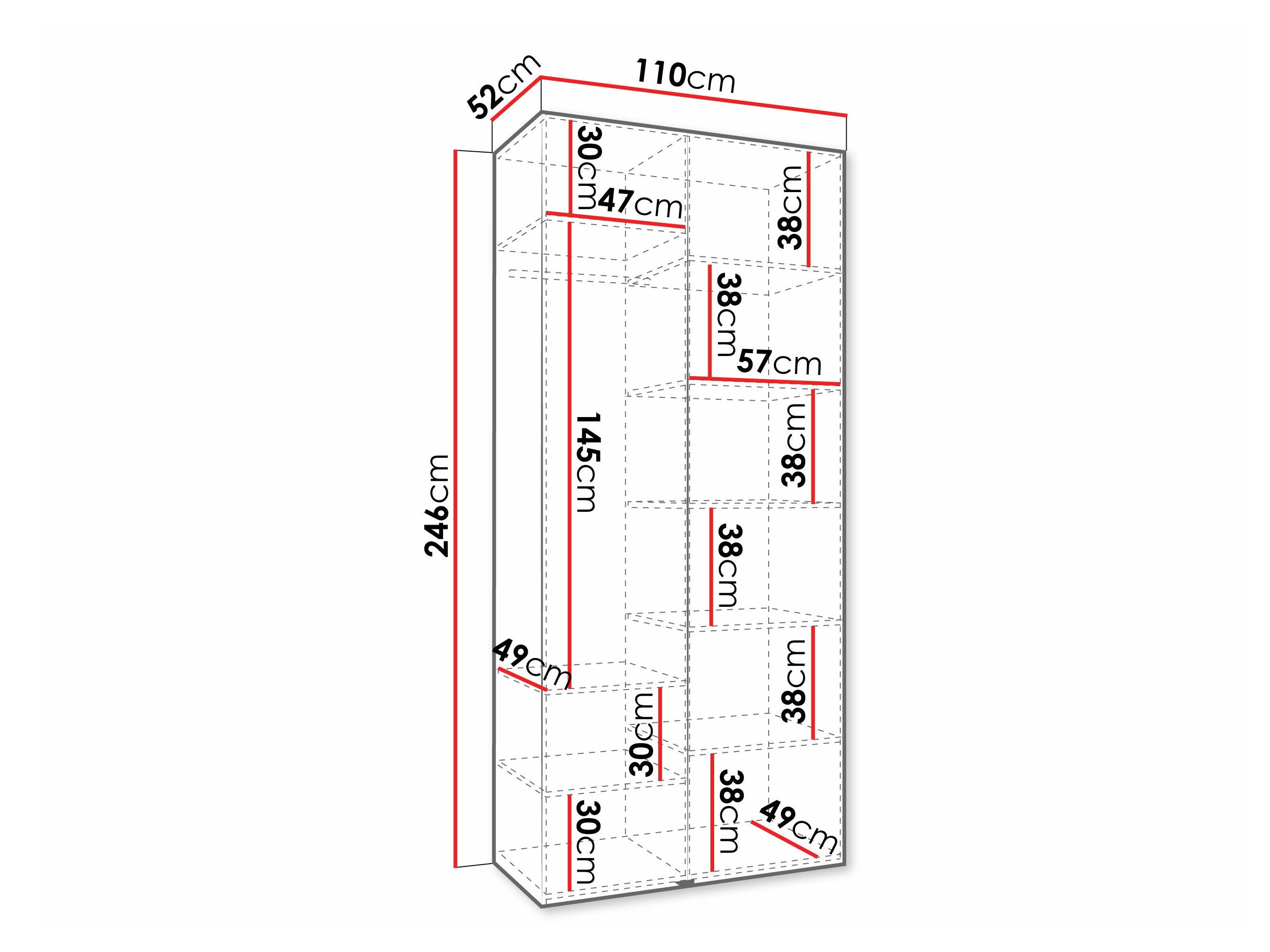 Riidekapp Hartford 569 (Valge)