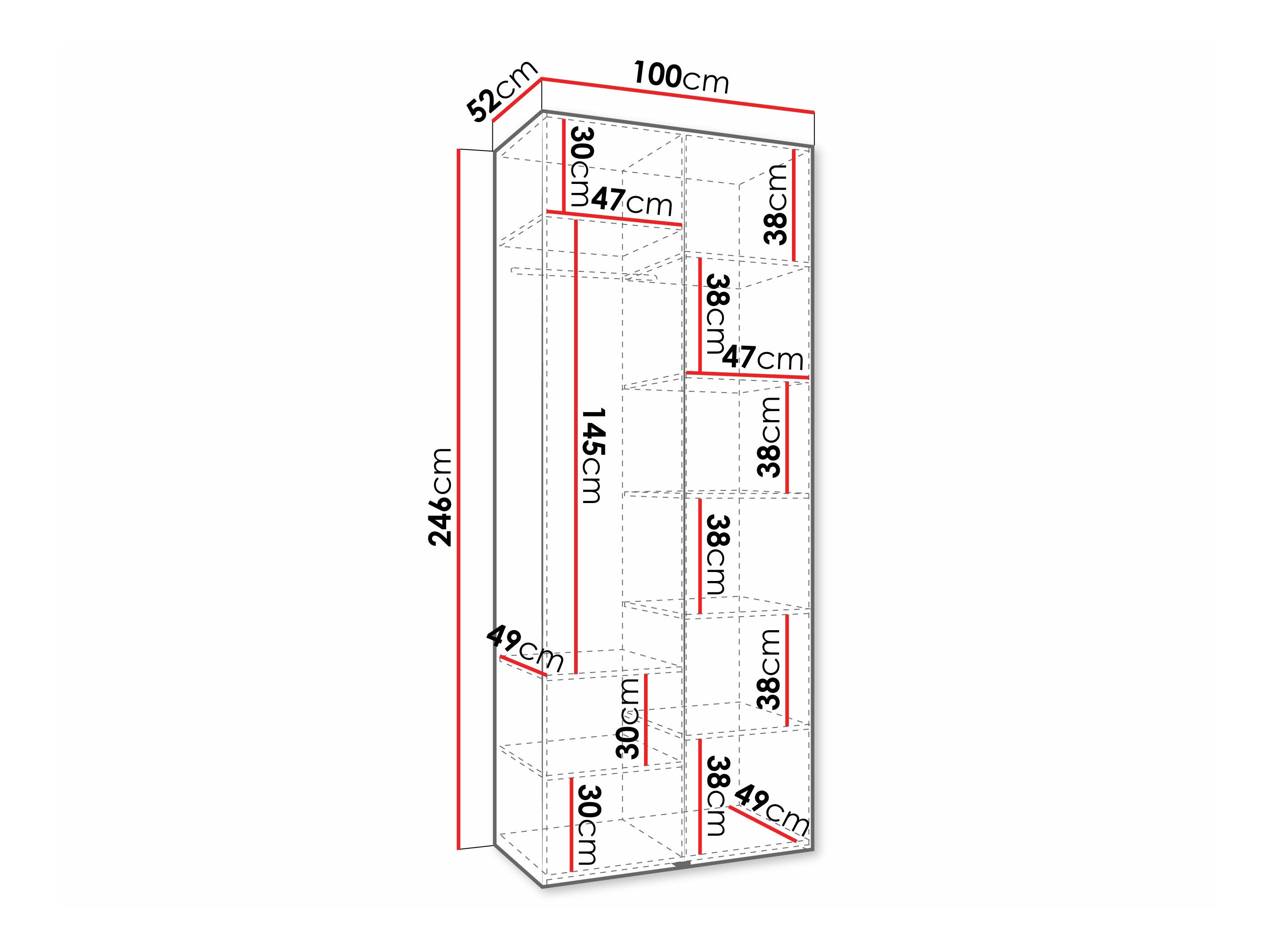 Riidekapp Hartford 569 (Valge)