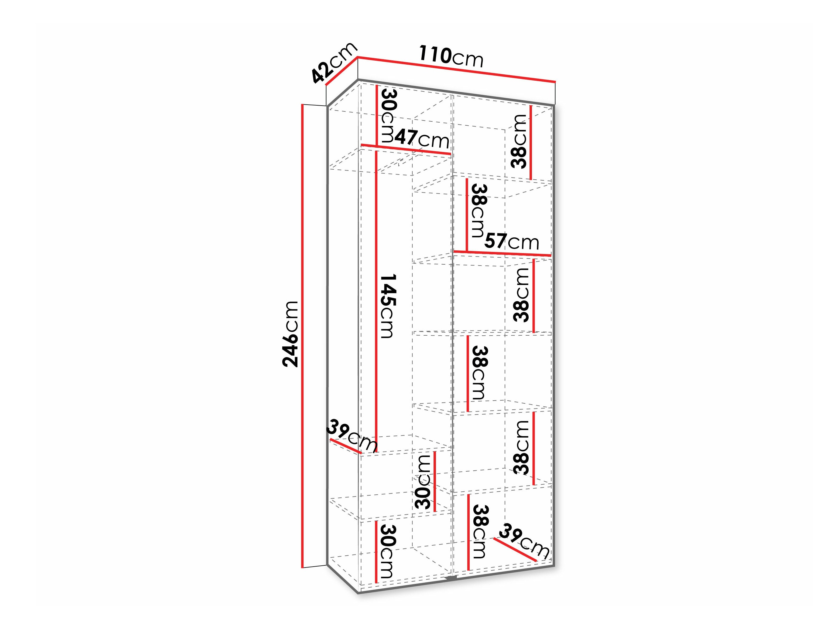 Riidekapp Hartford 569 (Valge)