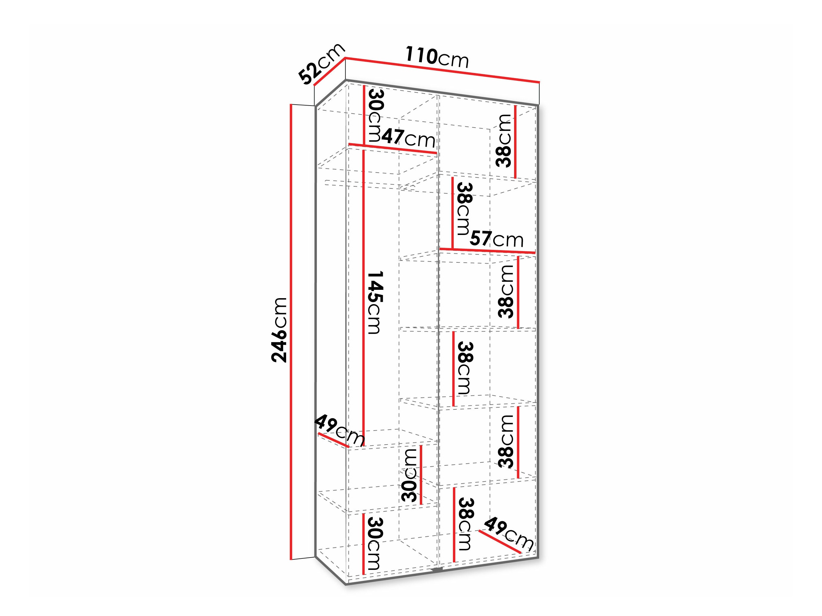Riidekapp Hartford 569 (Valge)