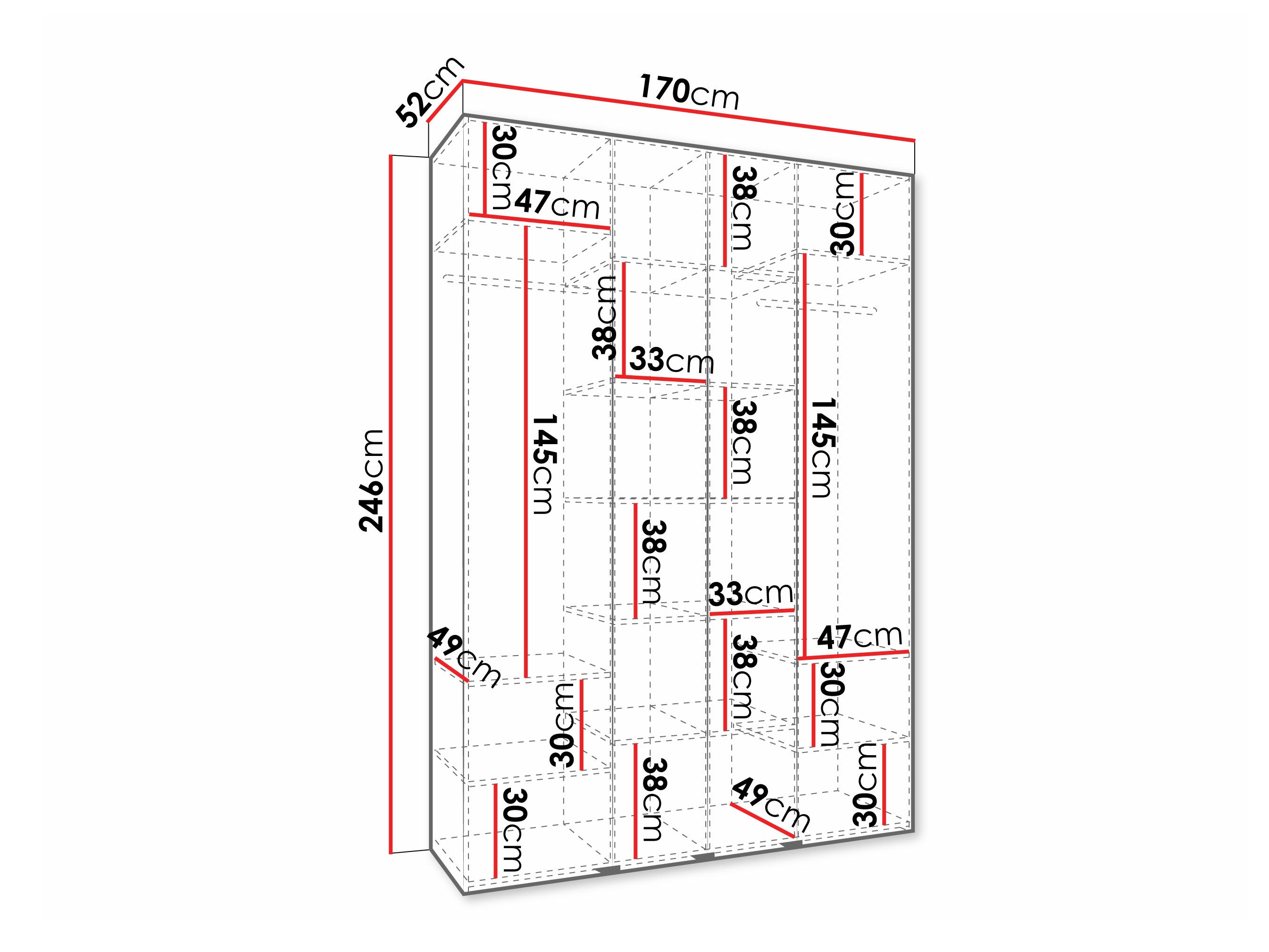 Riidekapp Hartford 570 (Valge)