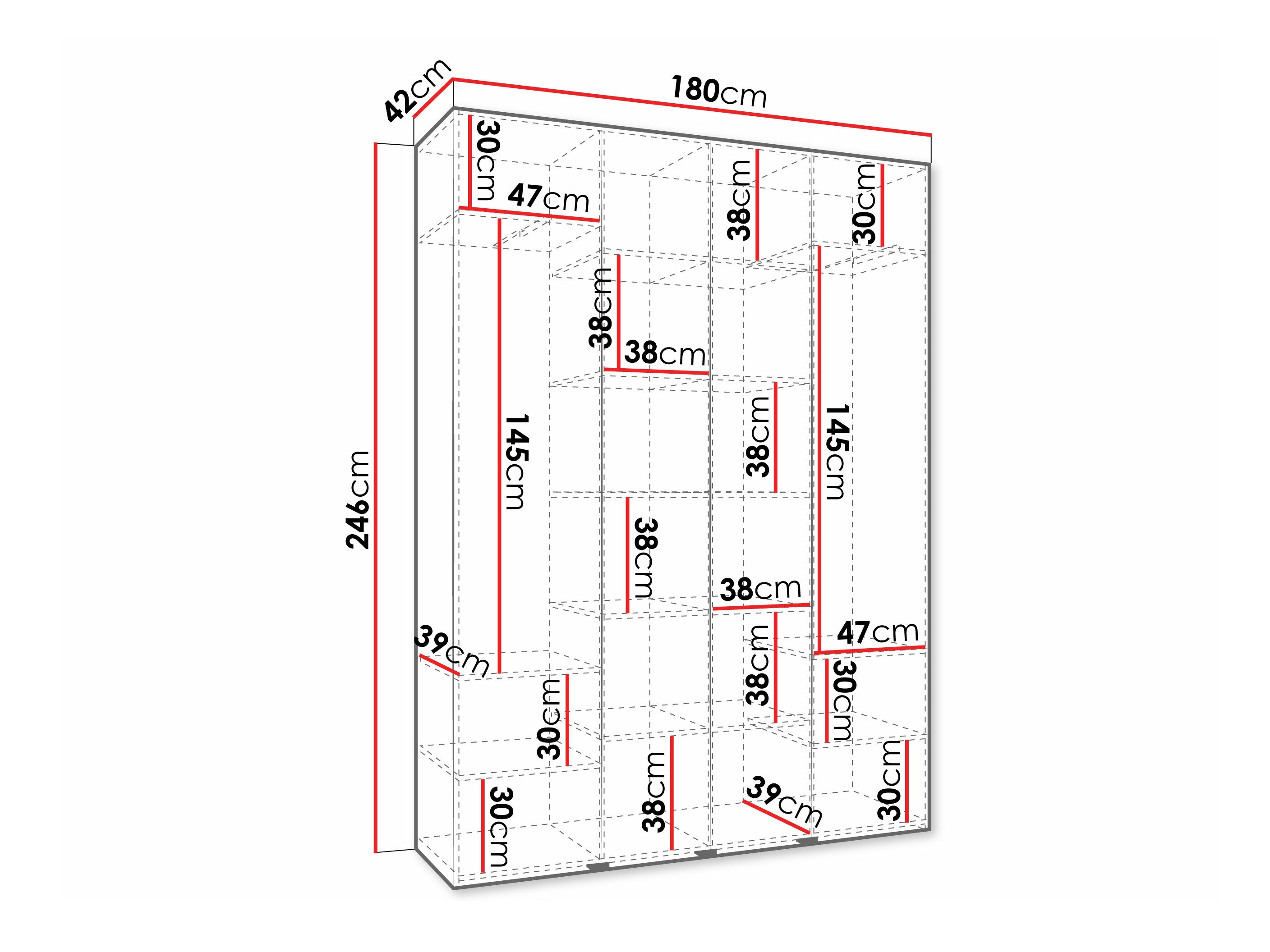 Riidekapp Hartford 570 (Valge)