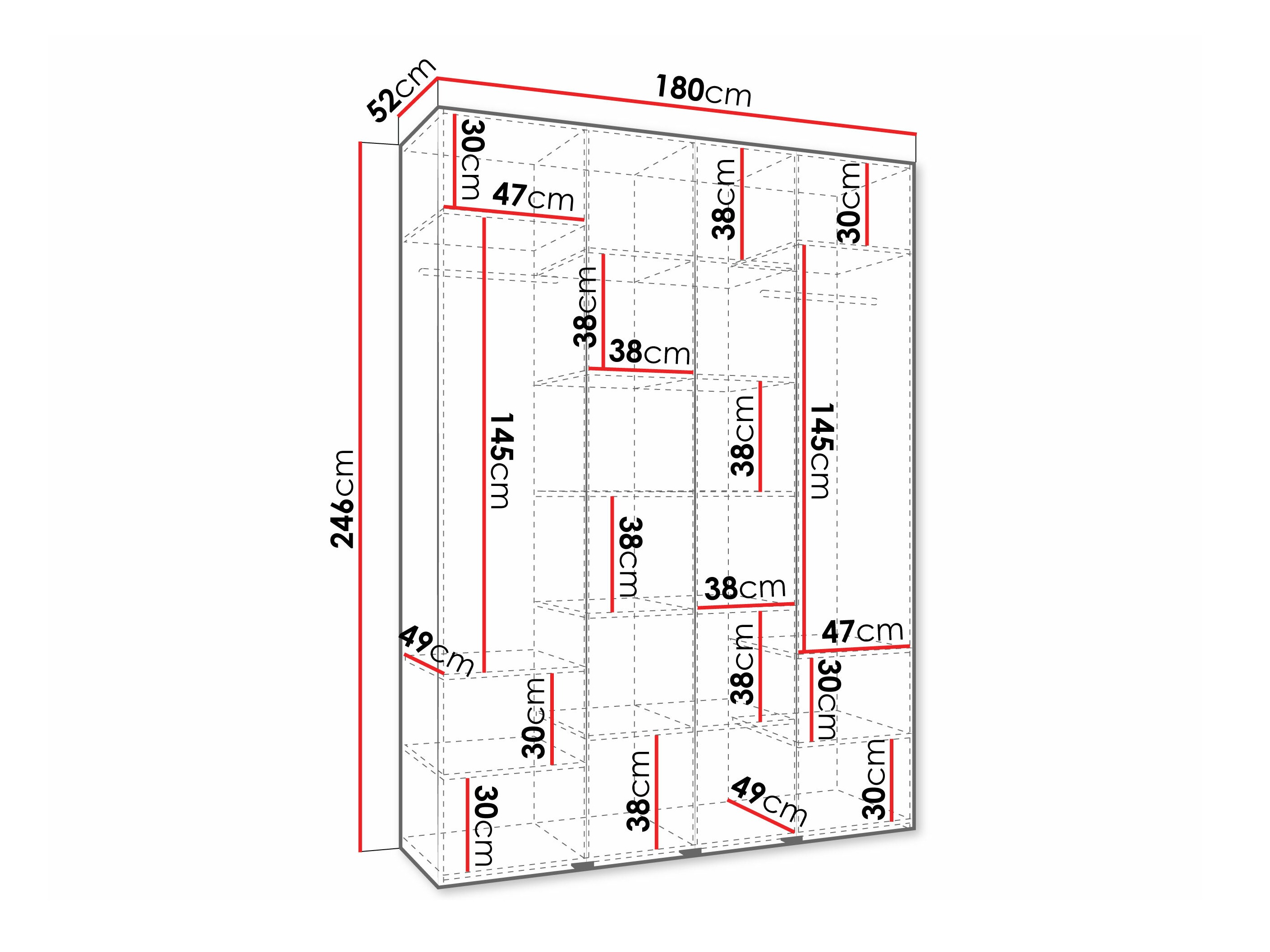 Riidekapp Hartford 570 (Valge)