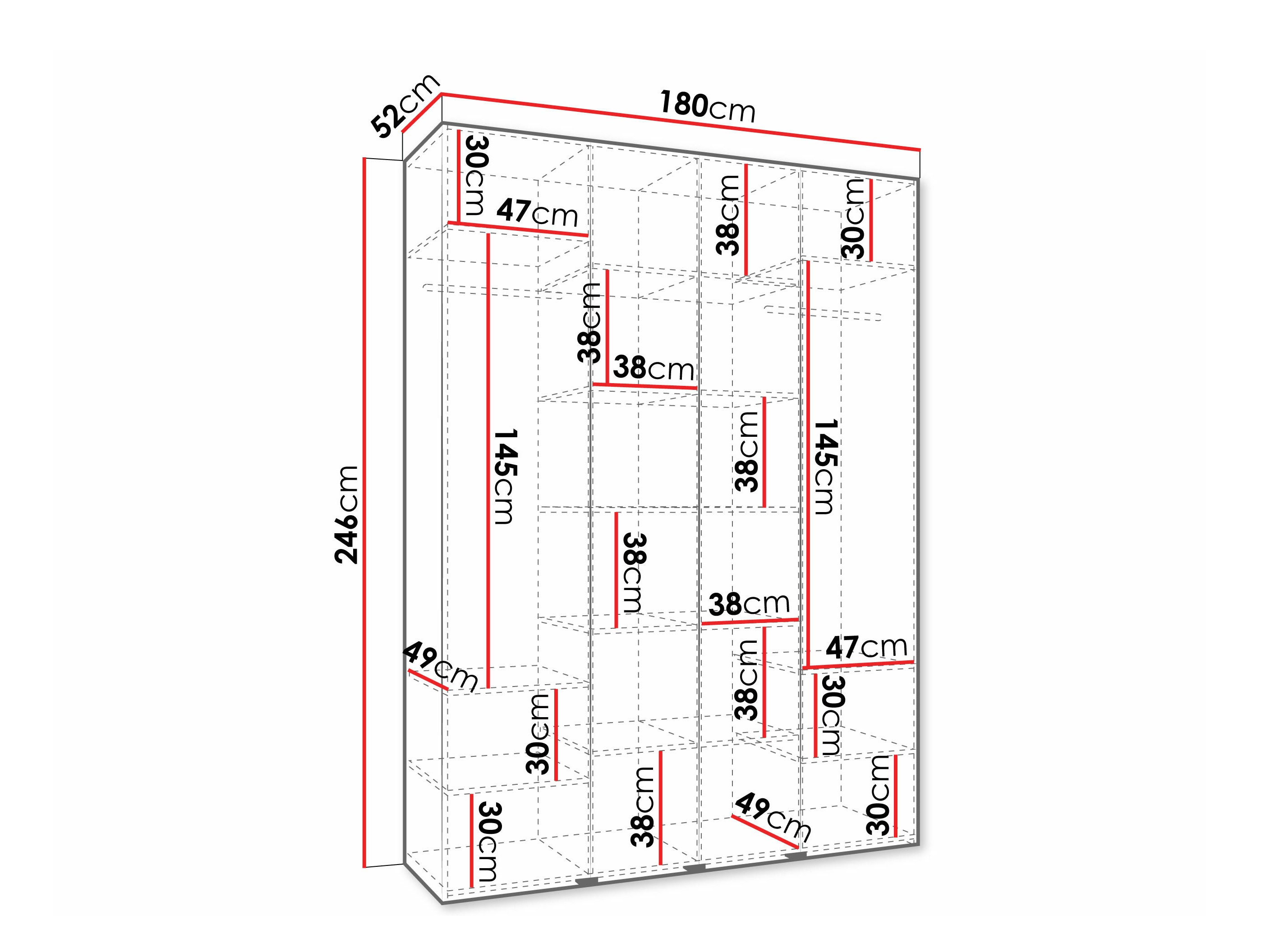 Riidekapp Hartford 570 (Valge)