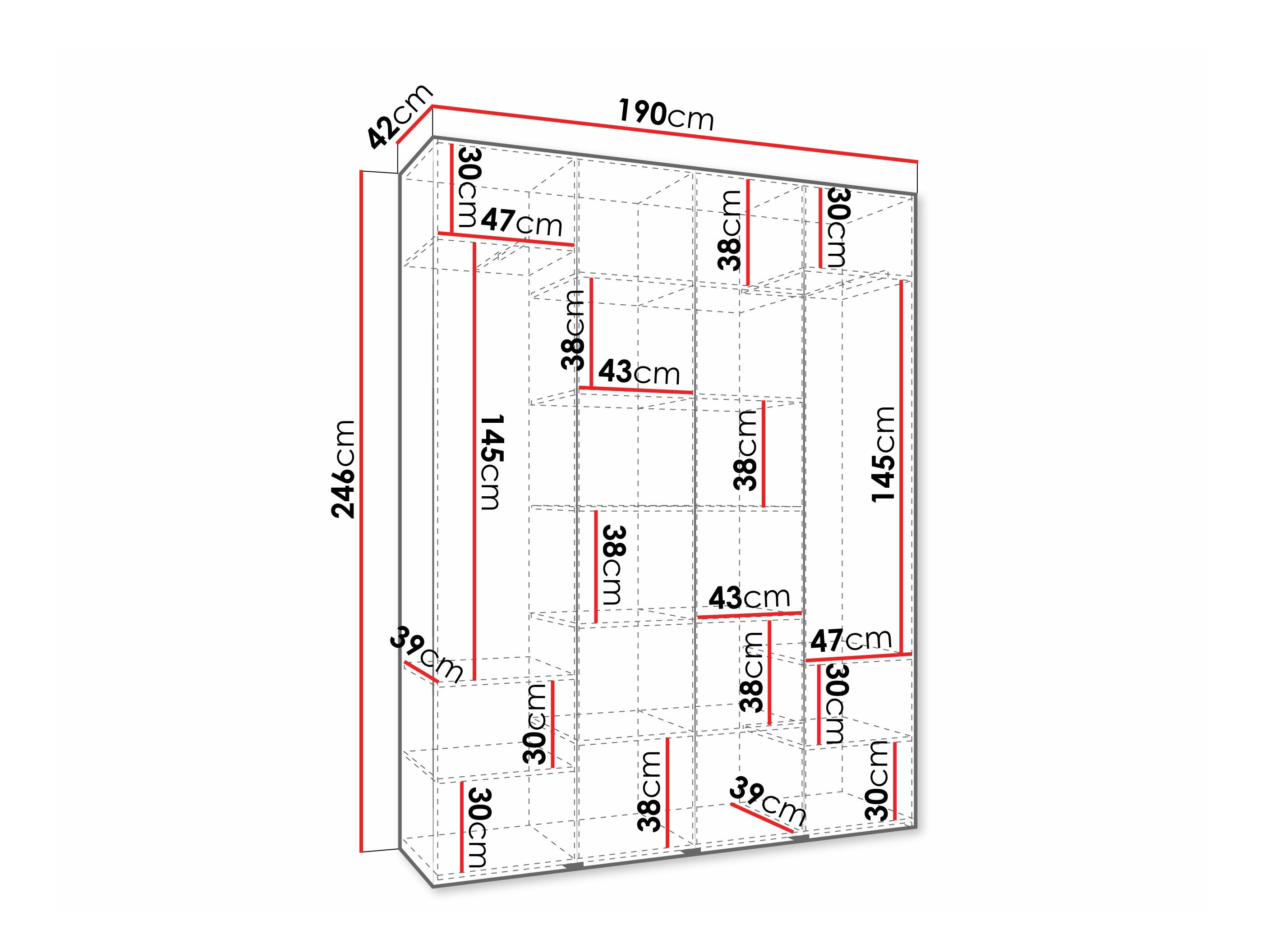 Riidekapp Hartford 570 (Valge)