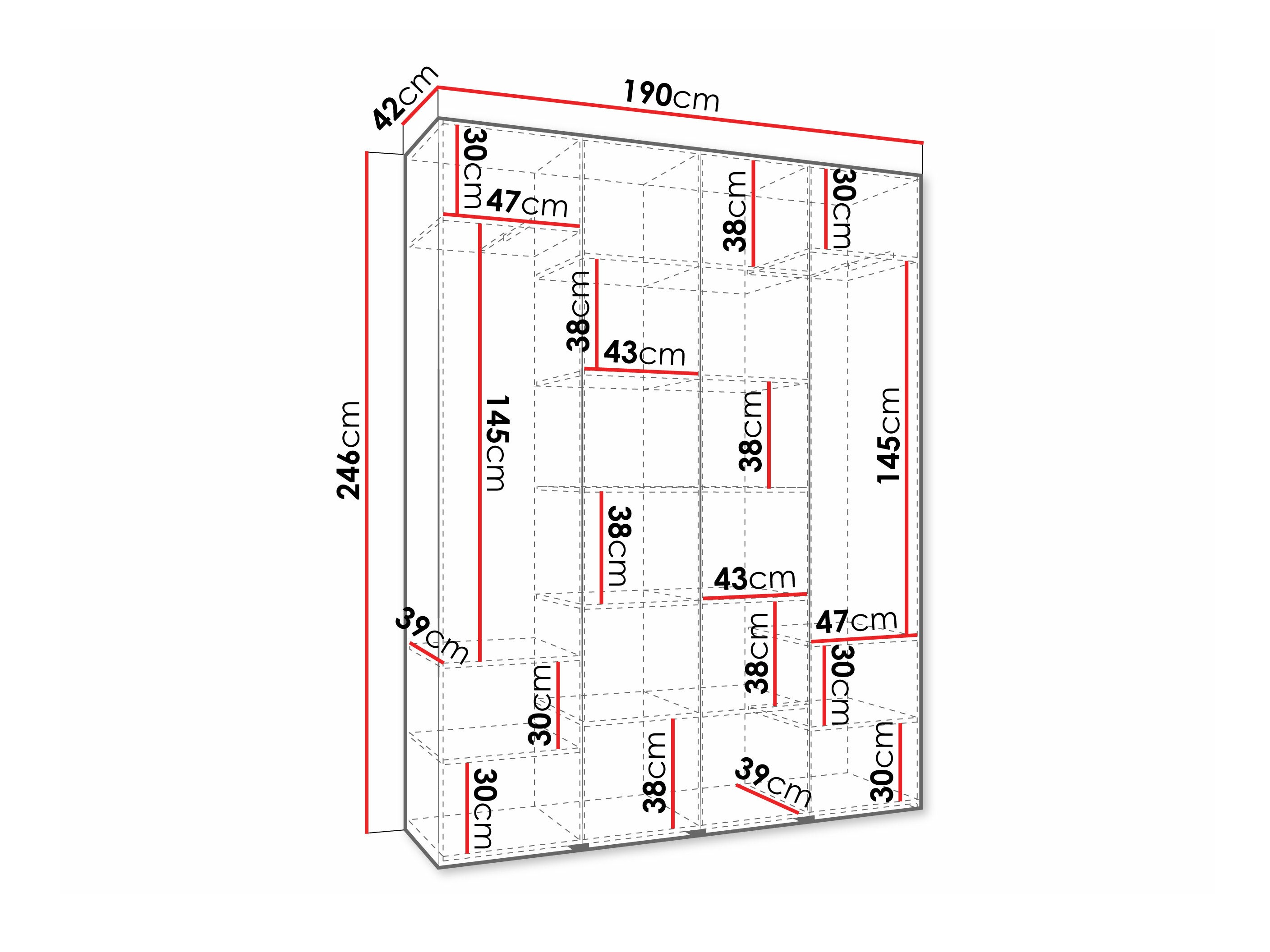 Riidekapp Hartford 570 (Valge)