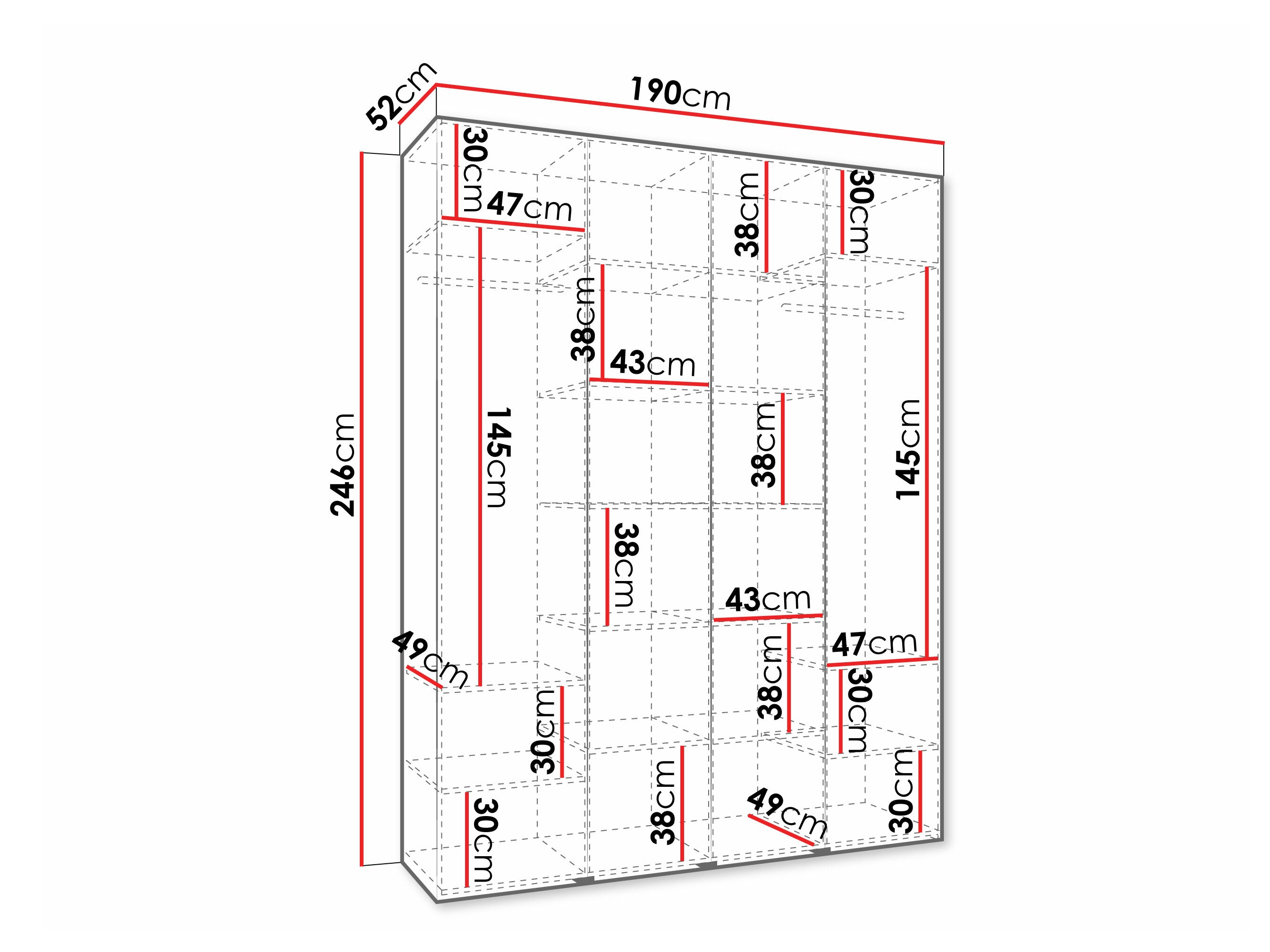 Riidekapp Hartford 570 (Valge)