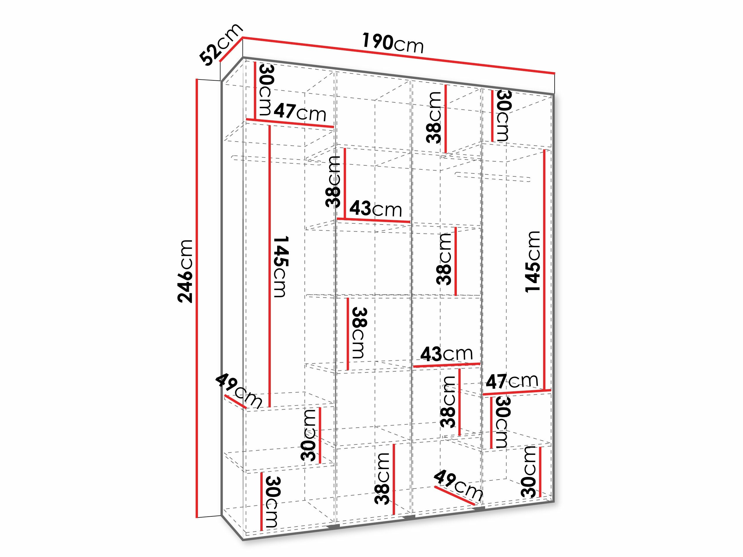 Riidekapp Hartford 570 (Valge)