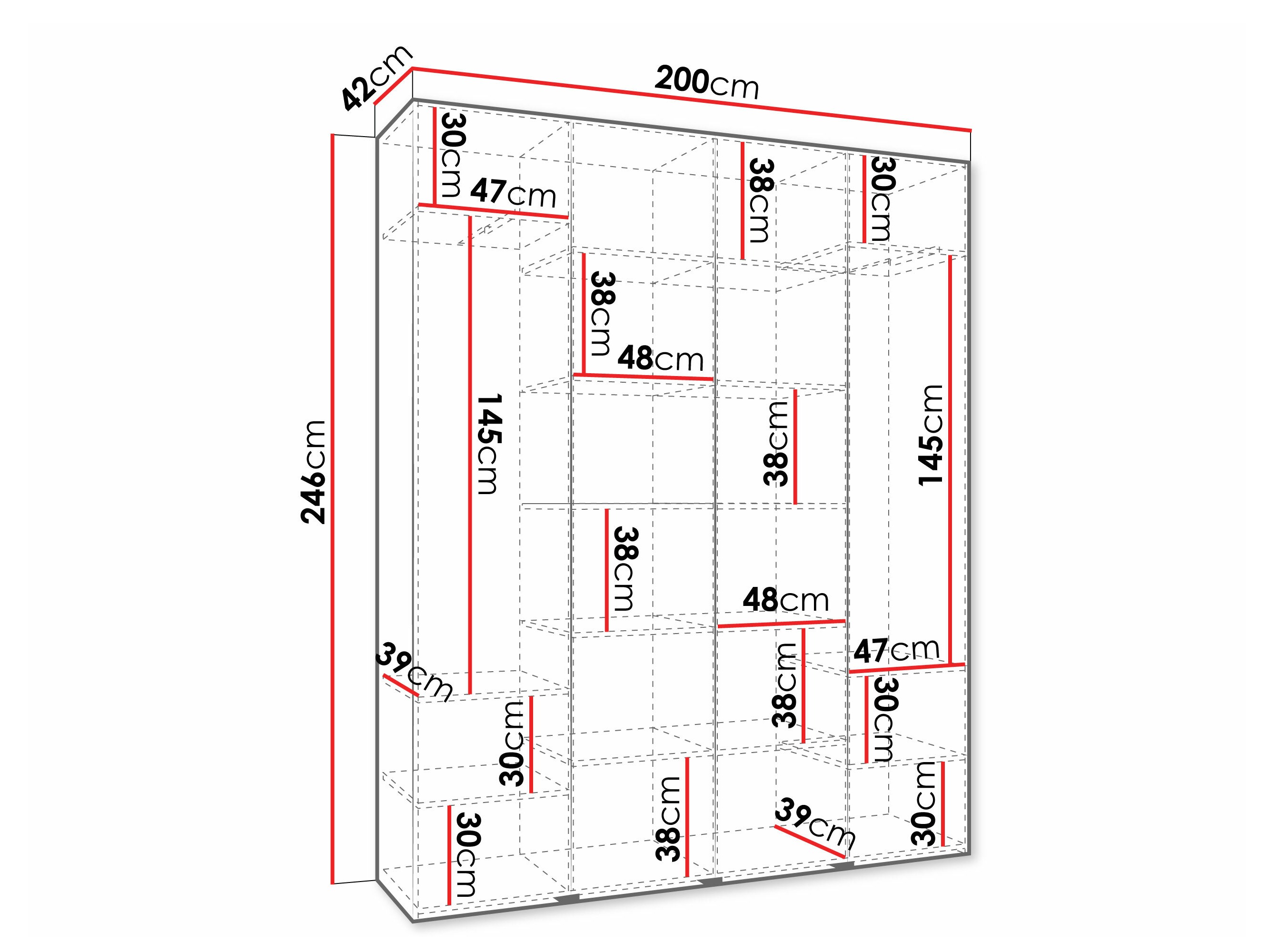 Riidekapp Hartford 570 (Valge)