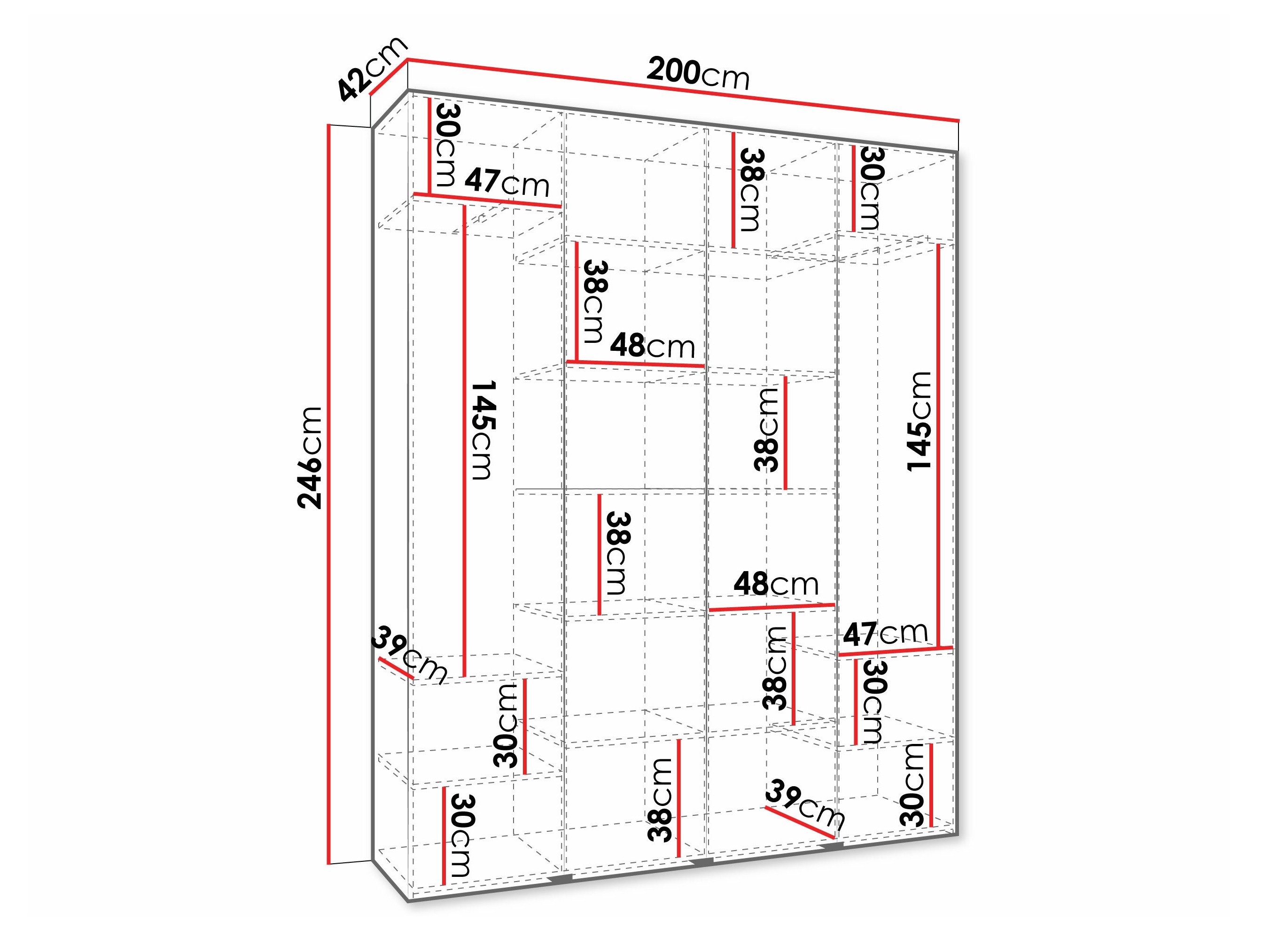 Riidekapp Hartford 570 (Valge)