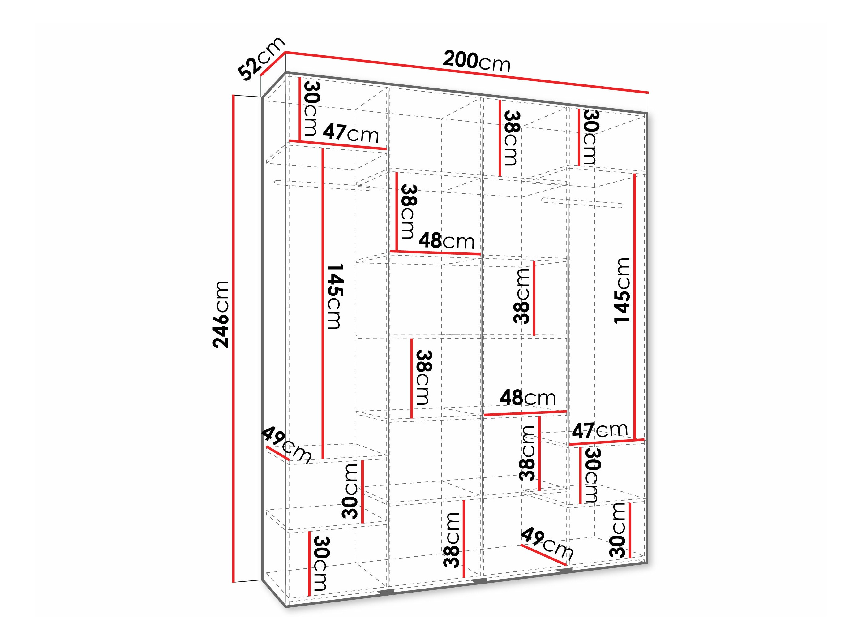 Riidekapp Hartford 570 (Valge)