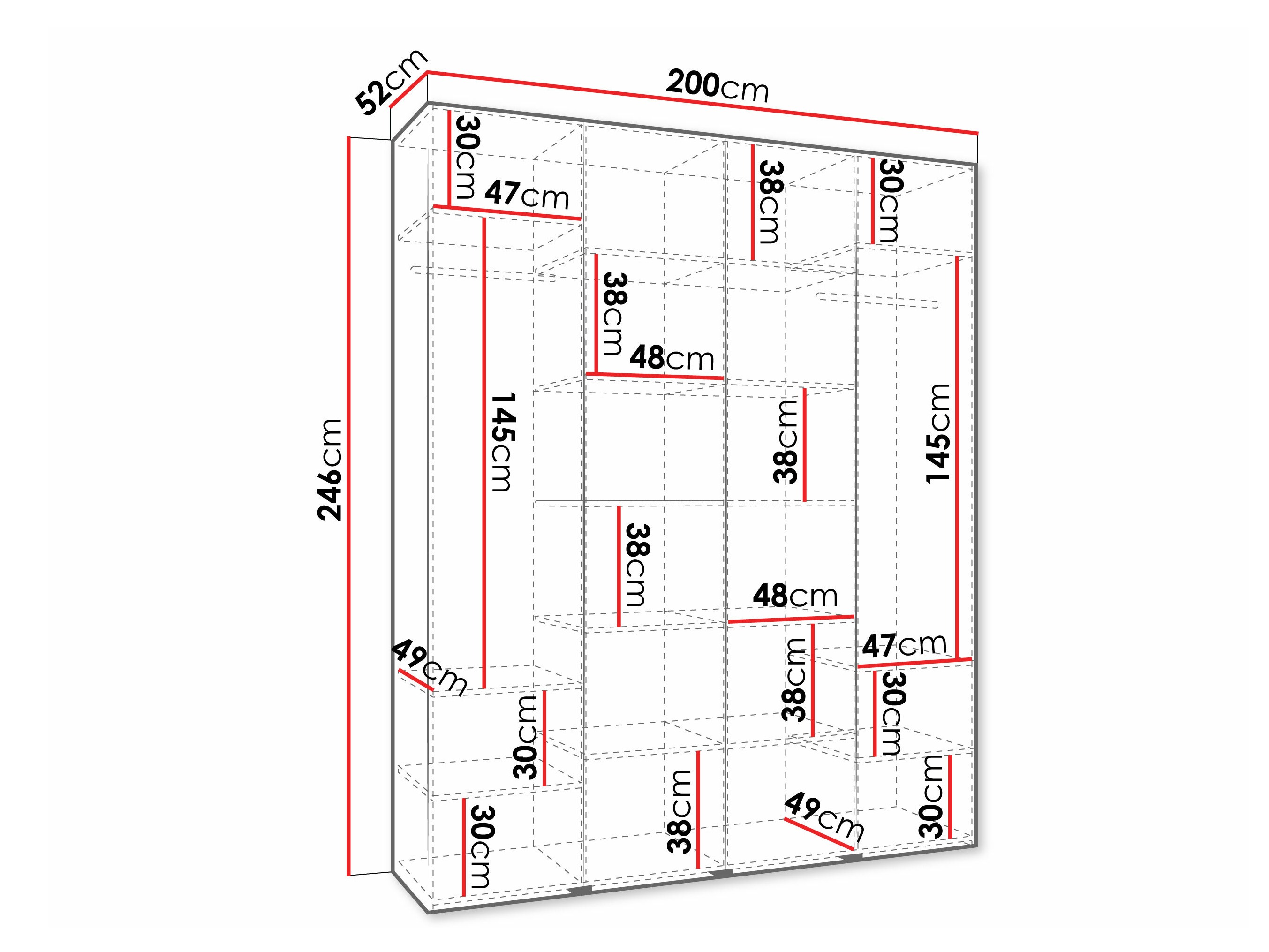 Riidekapp Hartford 570 (Valge)