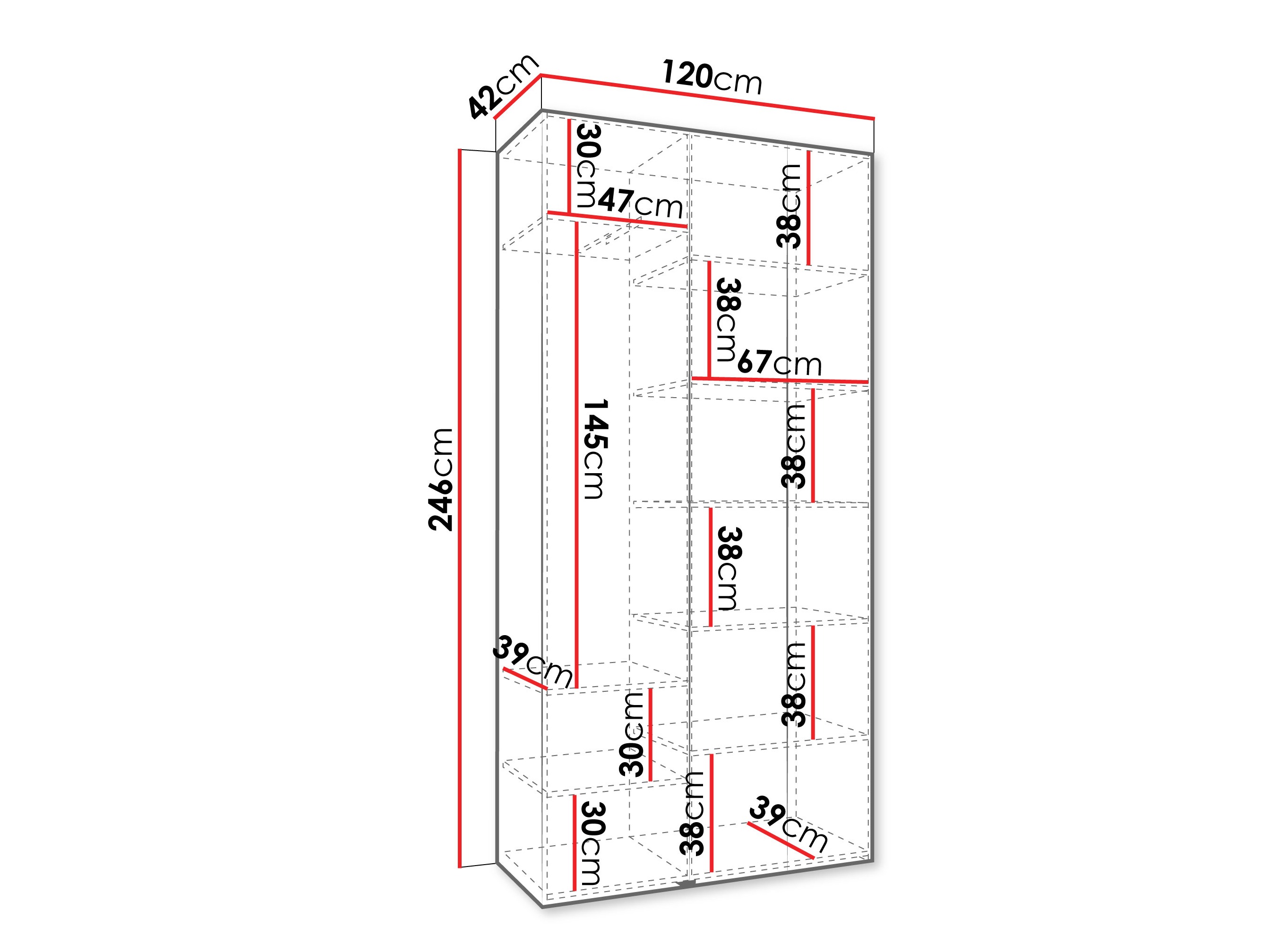 Riidekapp Hartford 571 (Valge)