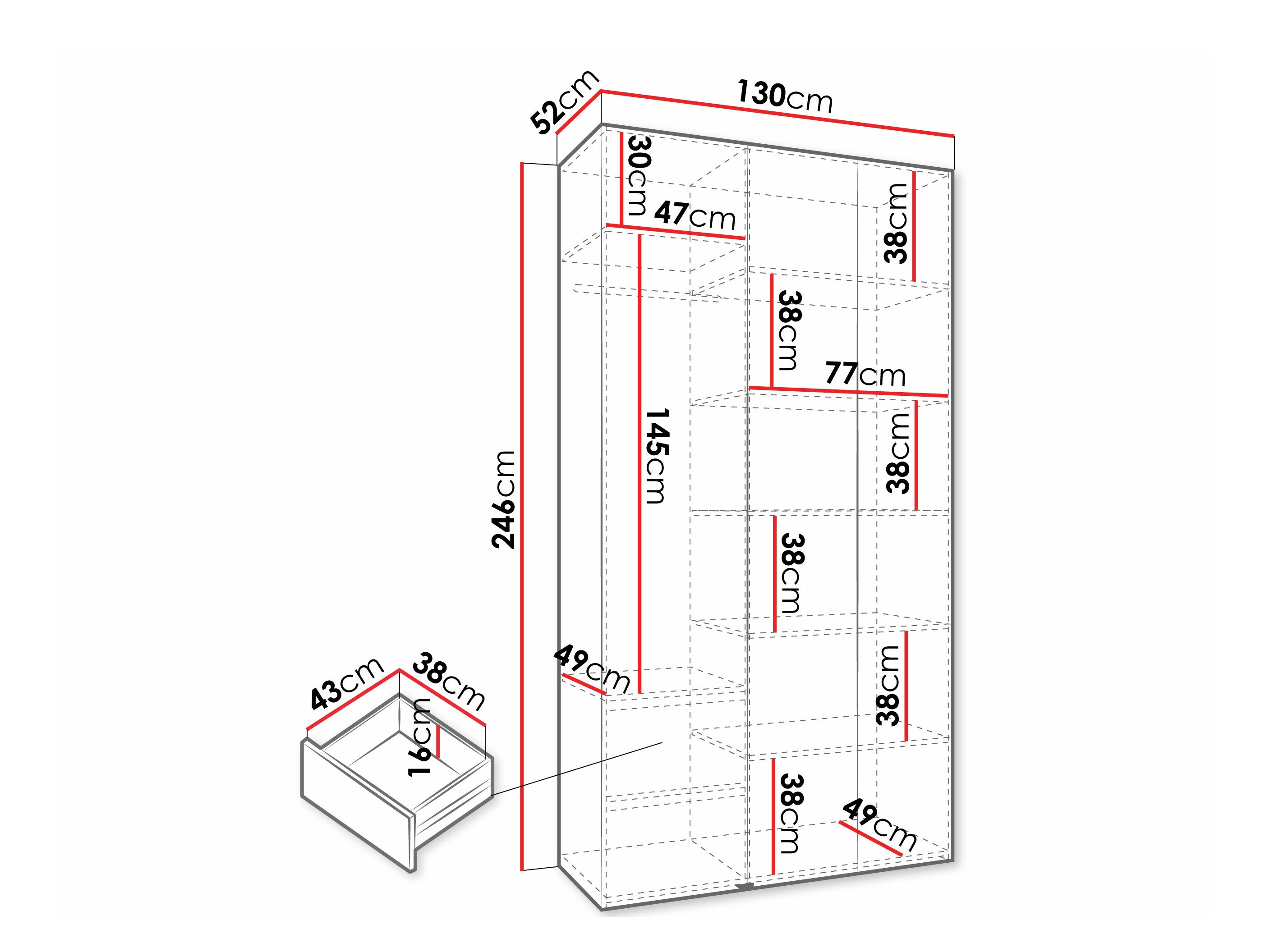 Riidekapp Hartford 571 (Valge)