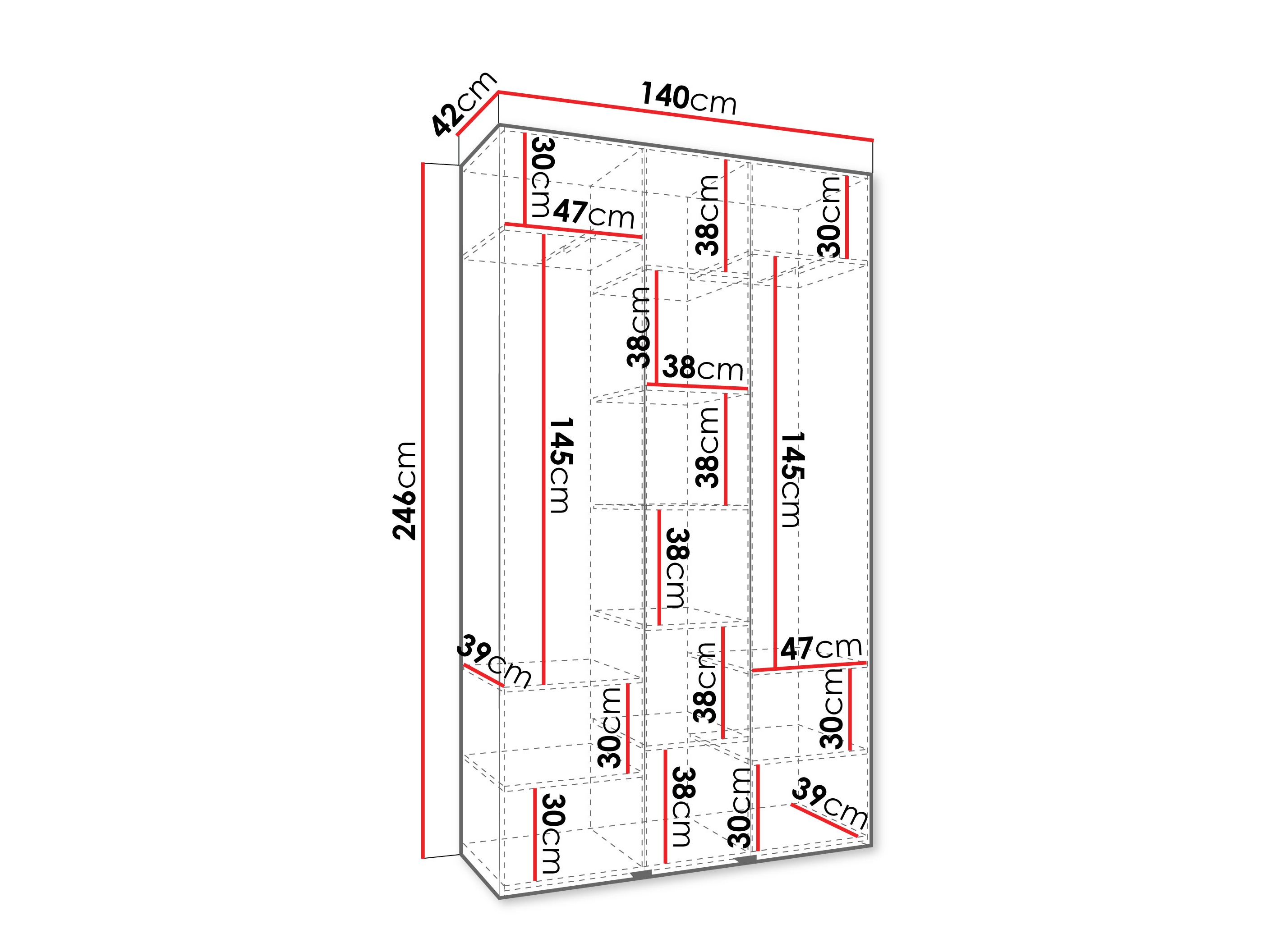 Riidekapp Hartford 571 (Valge)