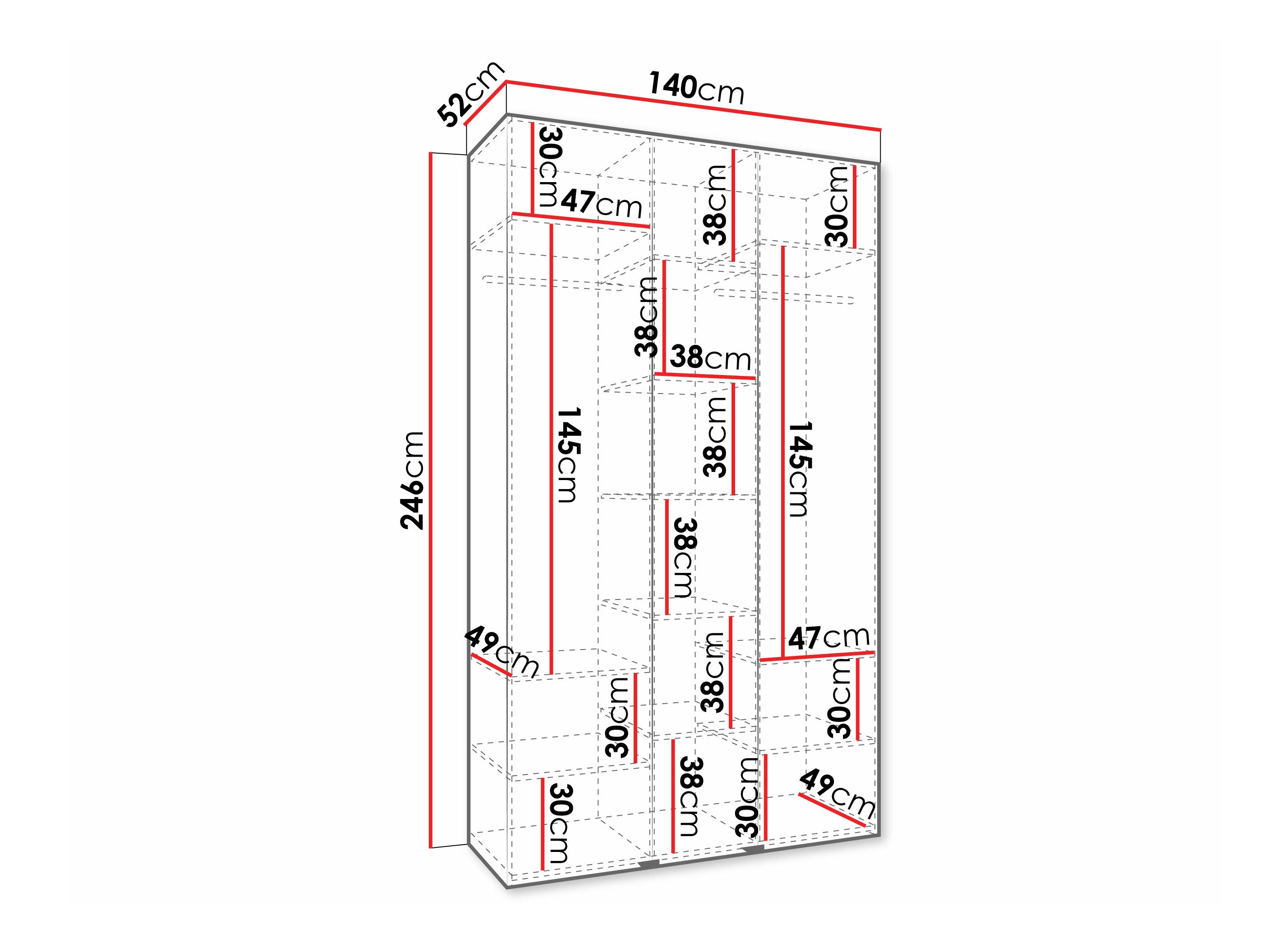 Riidekapp Hartford 571 (Valge)