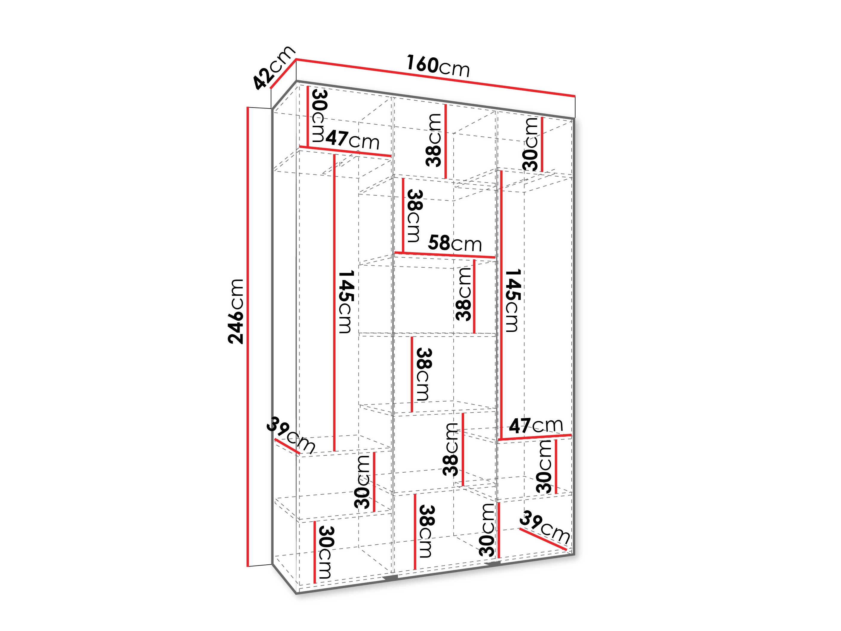 Riidekapp Hartford 571 (Valge)