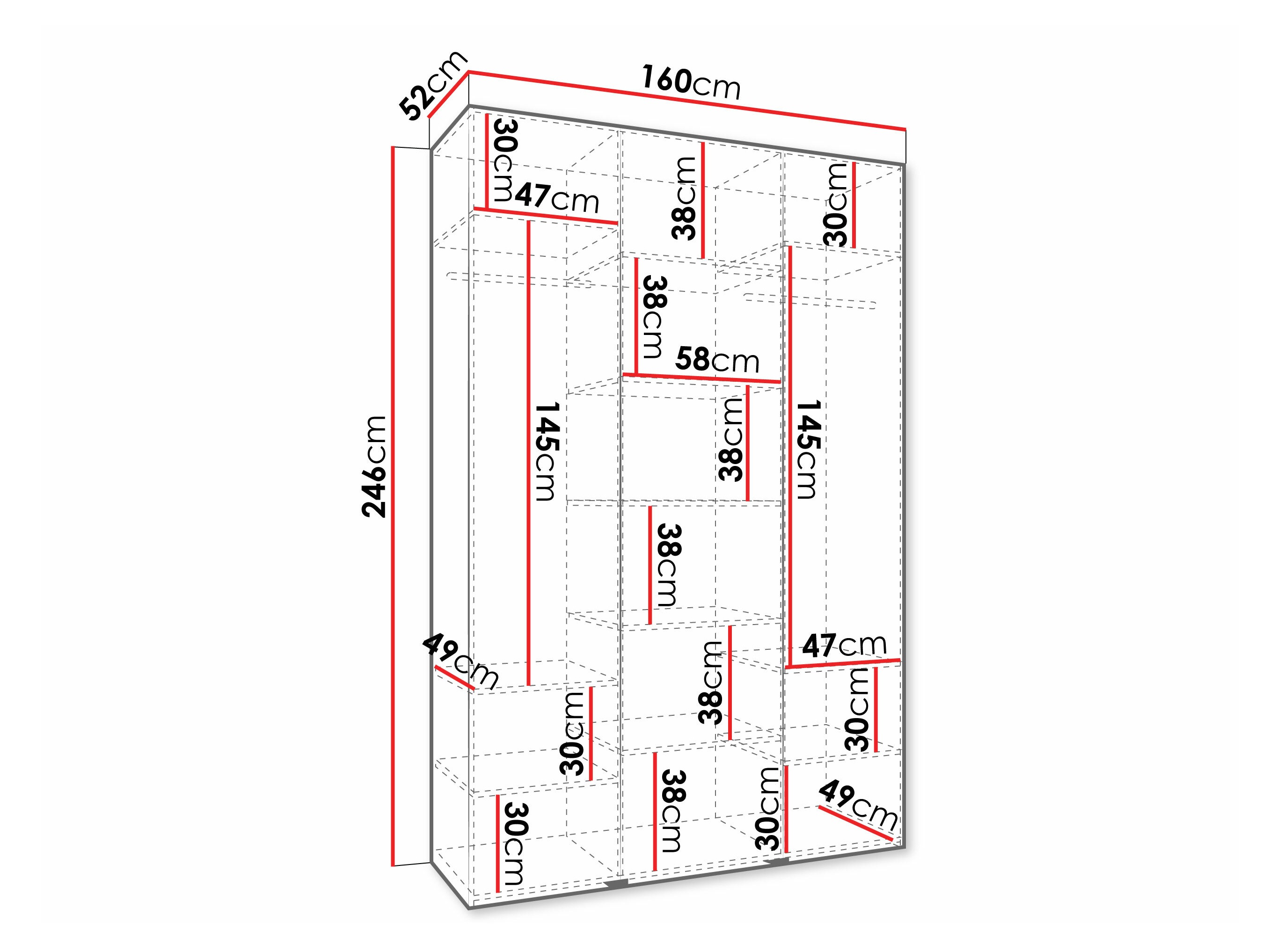 Riidekapp Hartford 571 (Valge)