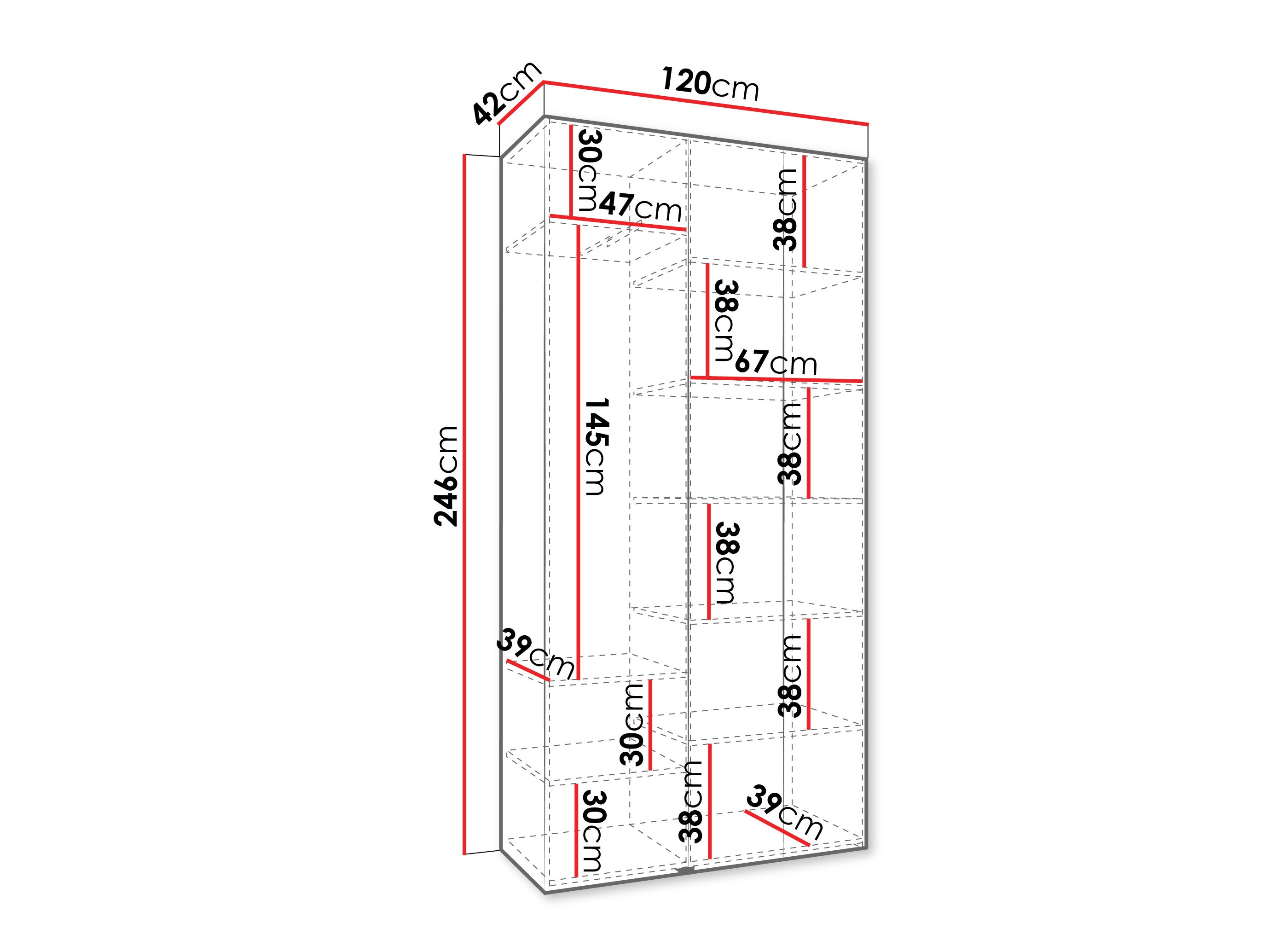 Riidekapp Hartford 571 (Valge)