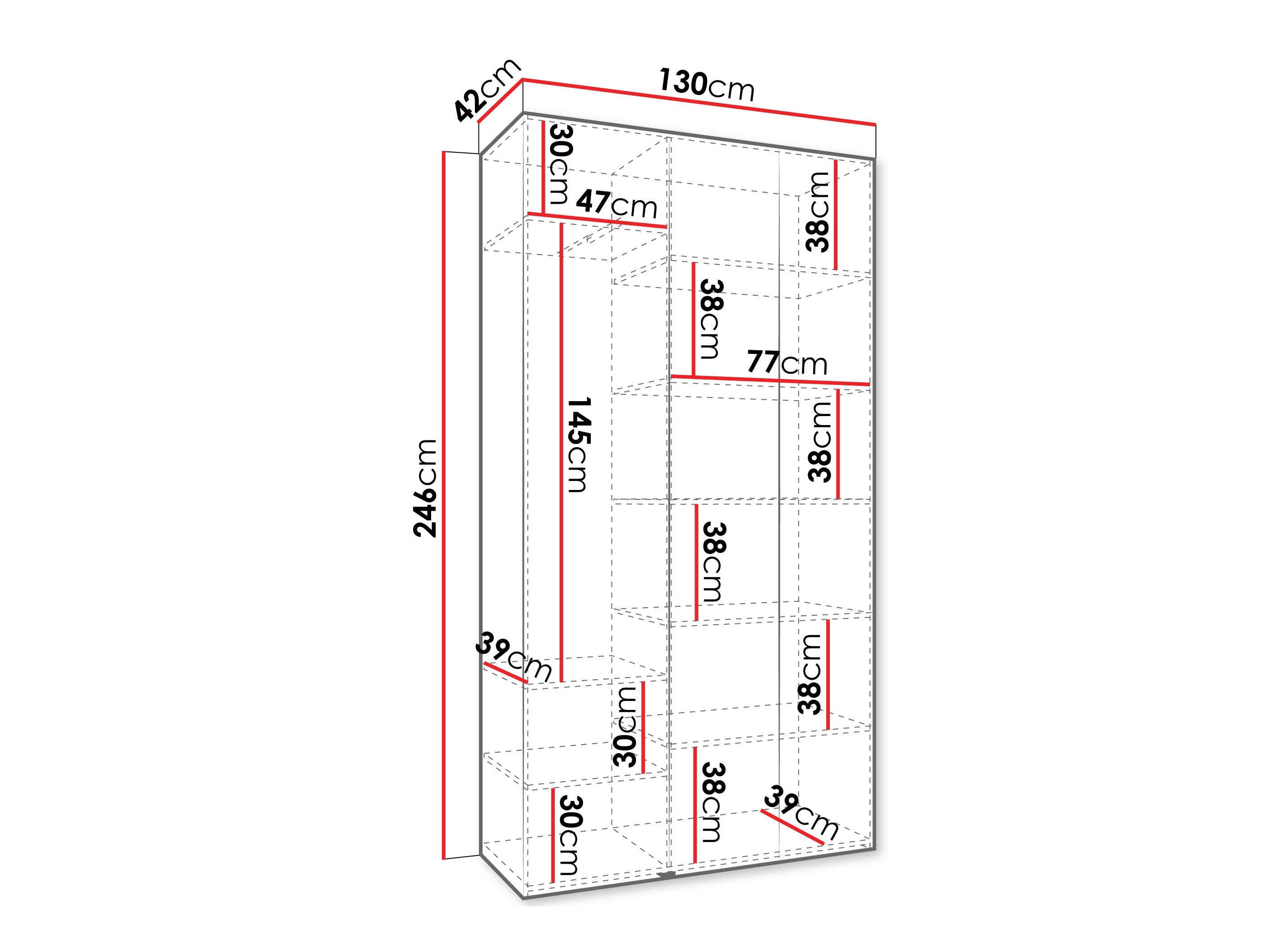 Riidekapp Hartford 571 (Valge)