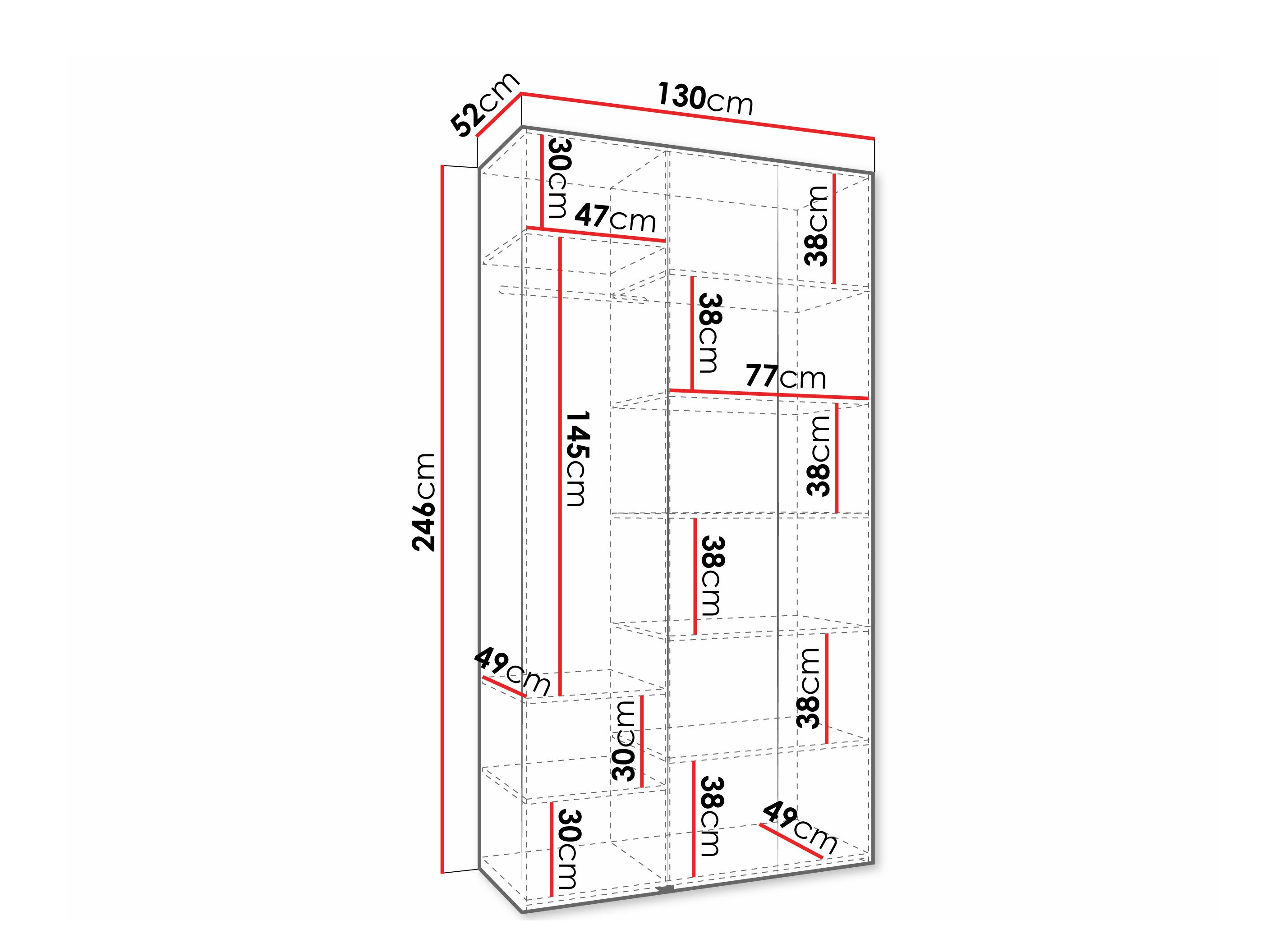 Riidekapp Hartford 571 (Valge)