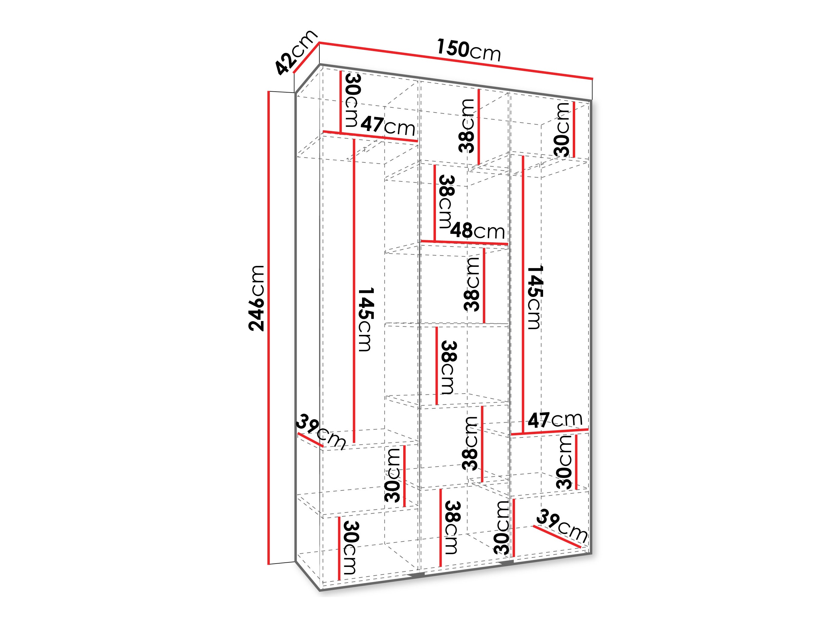 Riidekapp Hartford 571 (Valge)