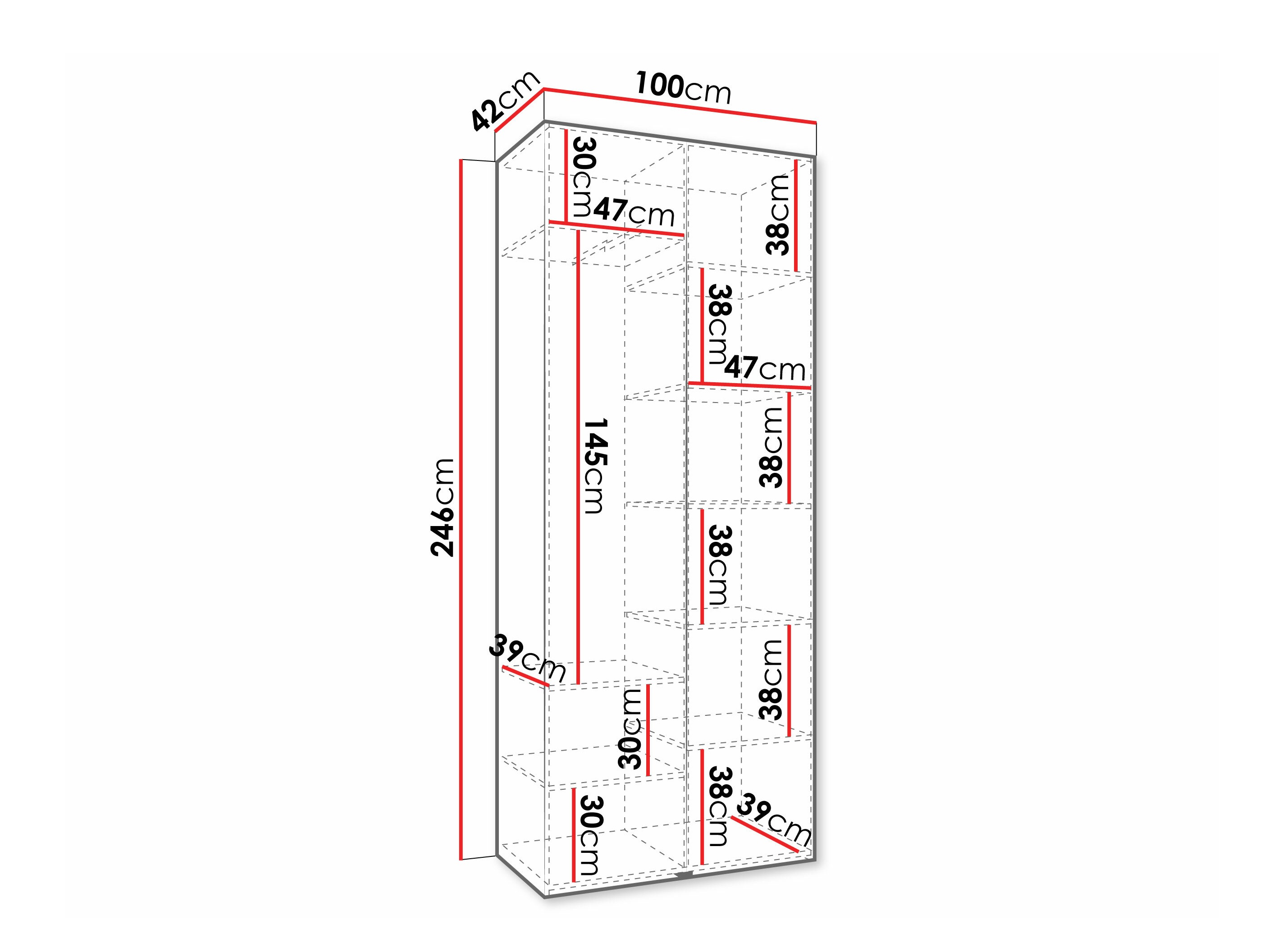 Riidekapp Hartford 572 (Valge)