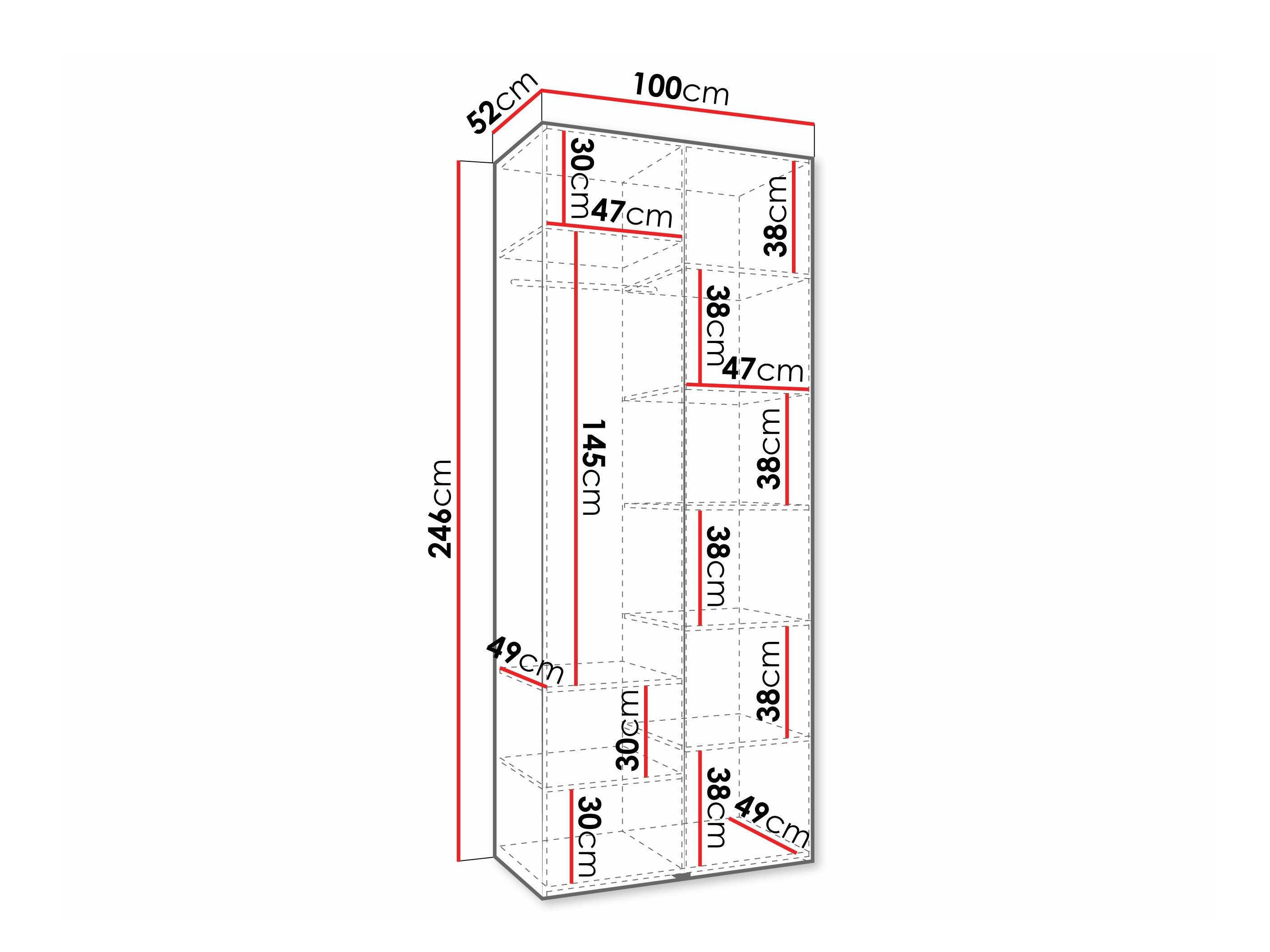 Riidekapp Hartford 572 (Valge)