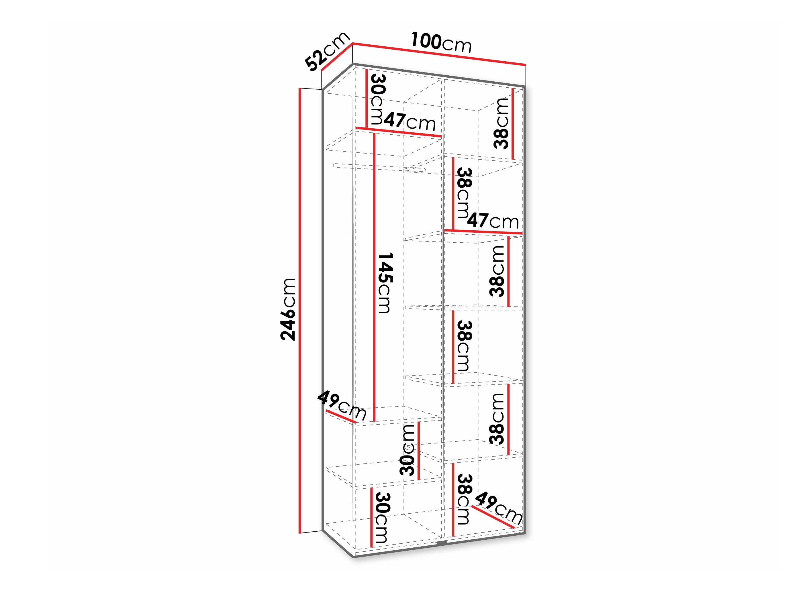 Riidekapp Hartford 572 (Valge)