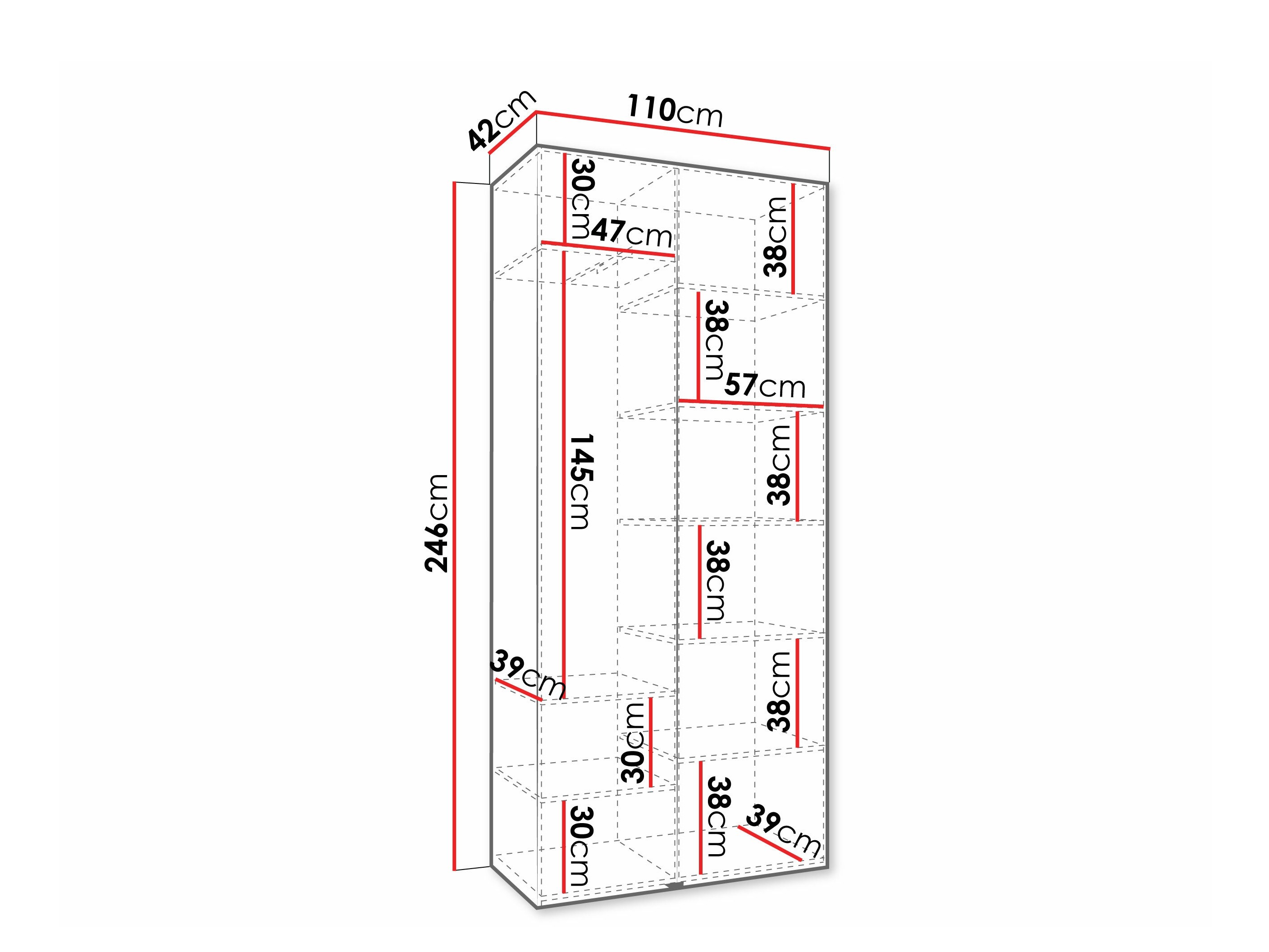 Riidekapp Hartford 572 (Valge)