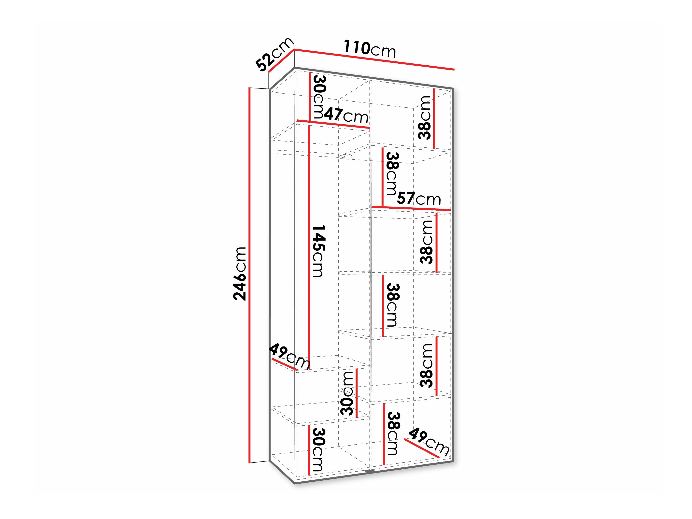 Riidekapp Hartford 572 (Valge)