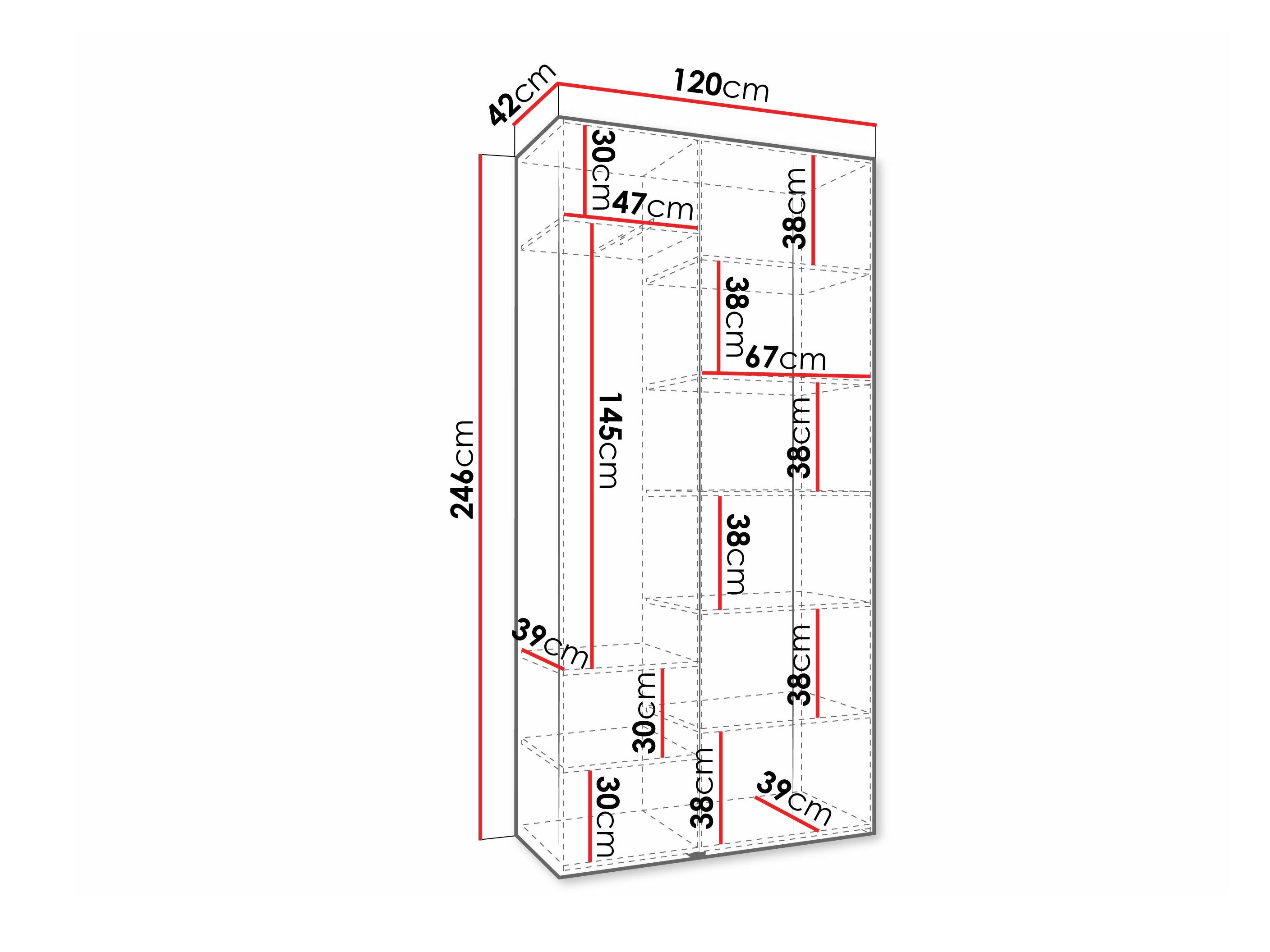 Riidekapp Hartford 573 (Valge)