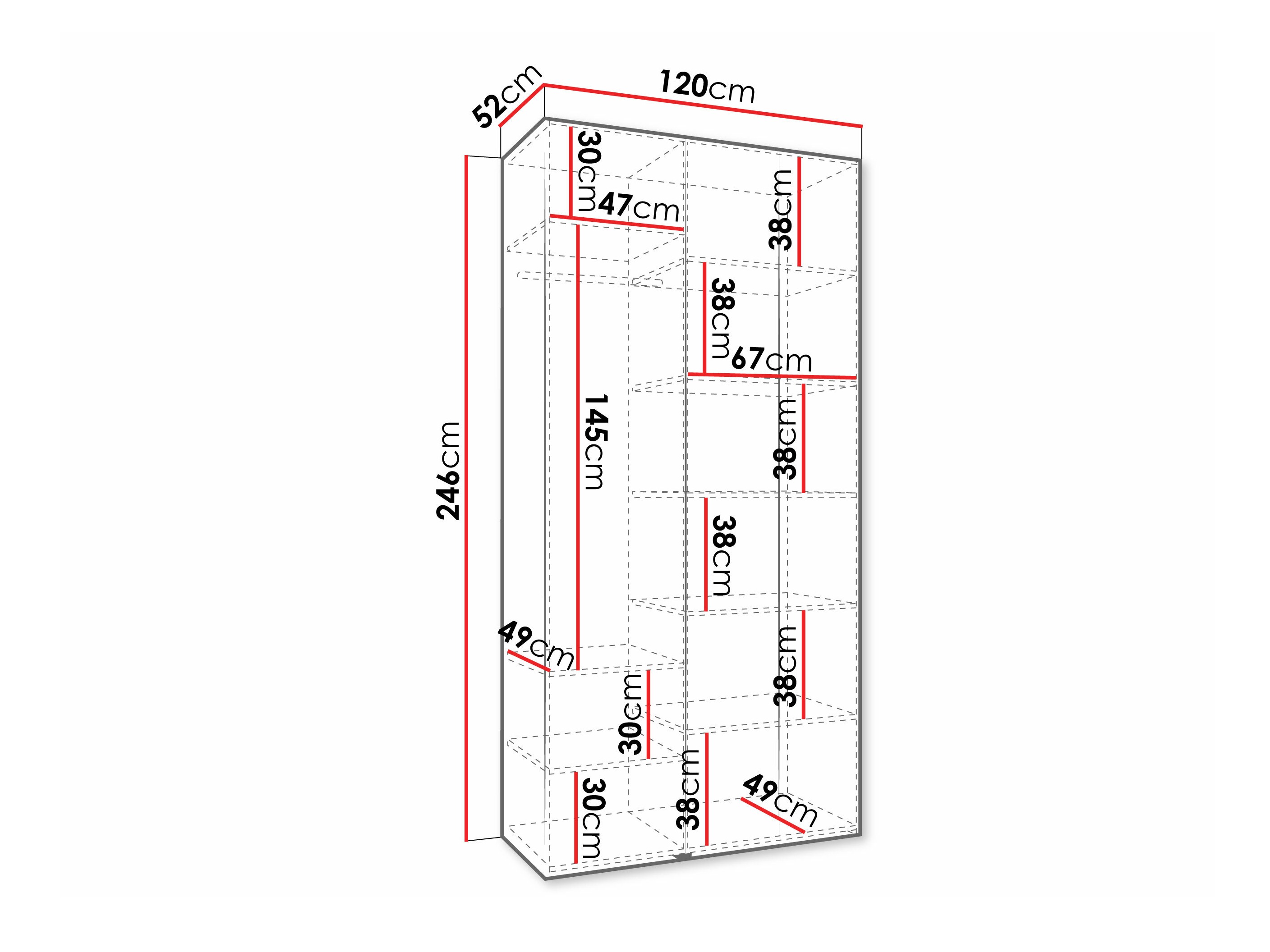 Riidekapp Hartford 573 (Valge)