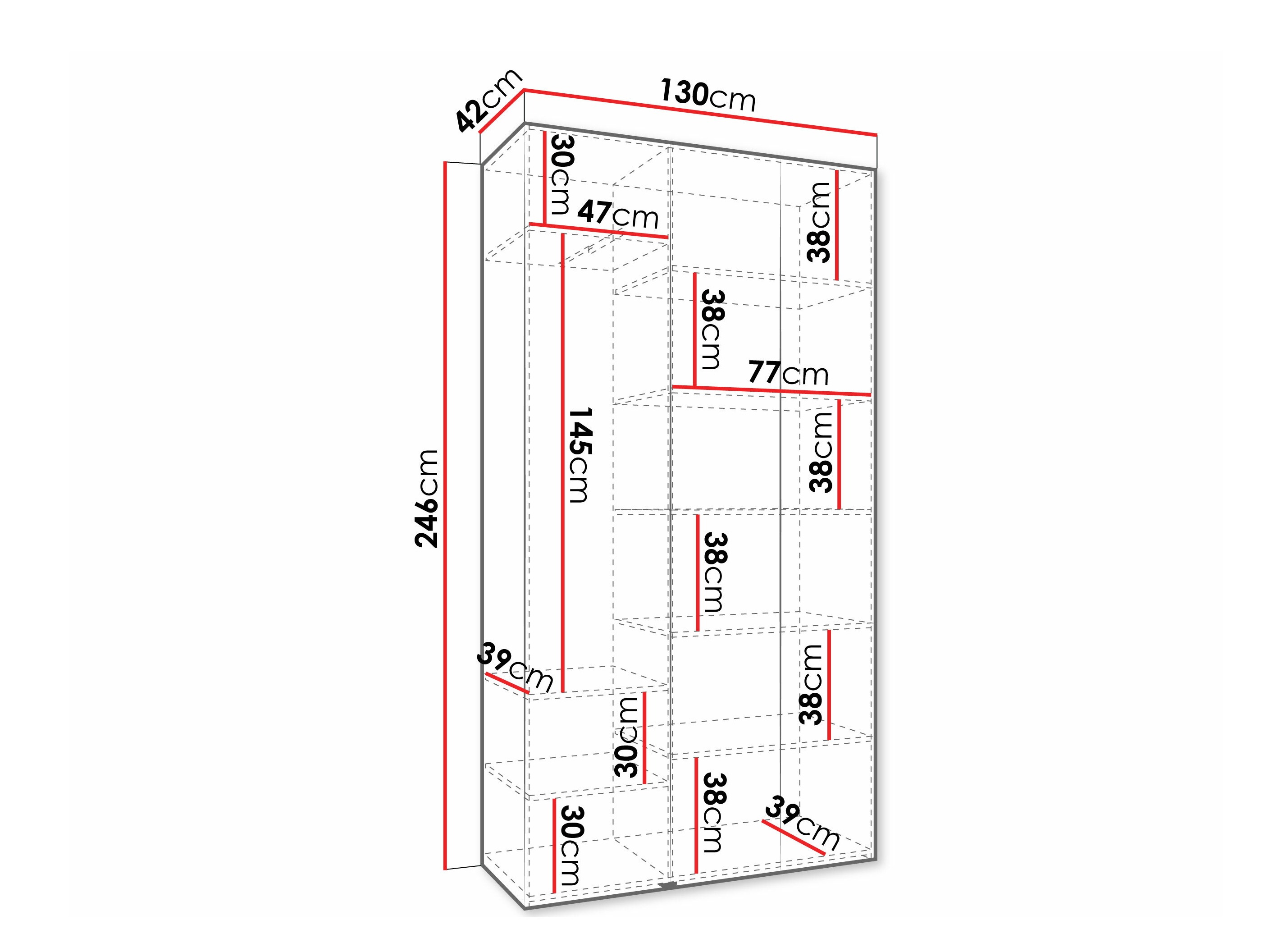 Riidekapp Hartford 573 (Valge)