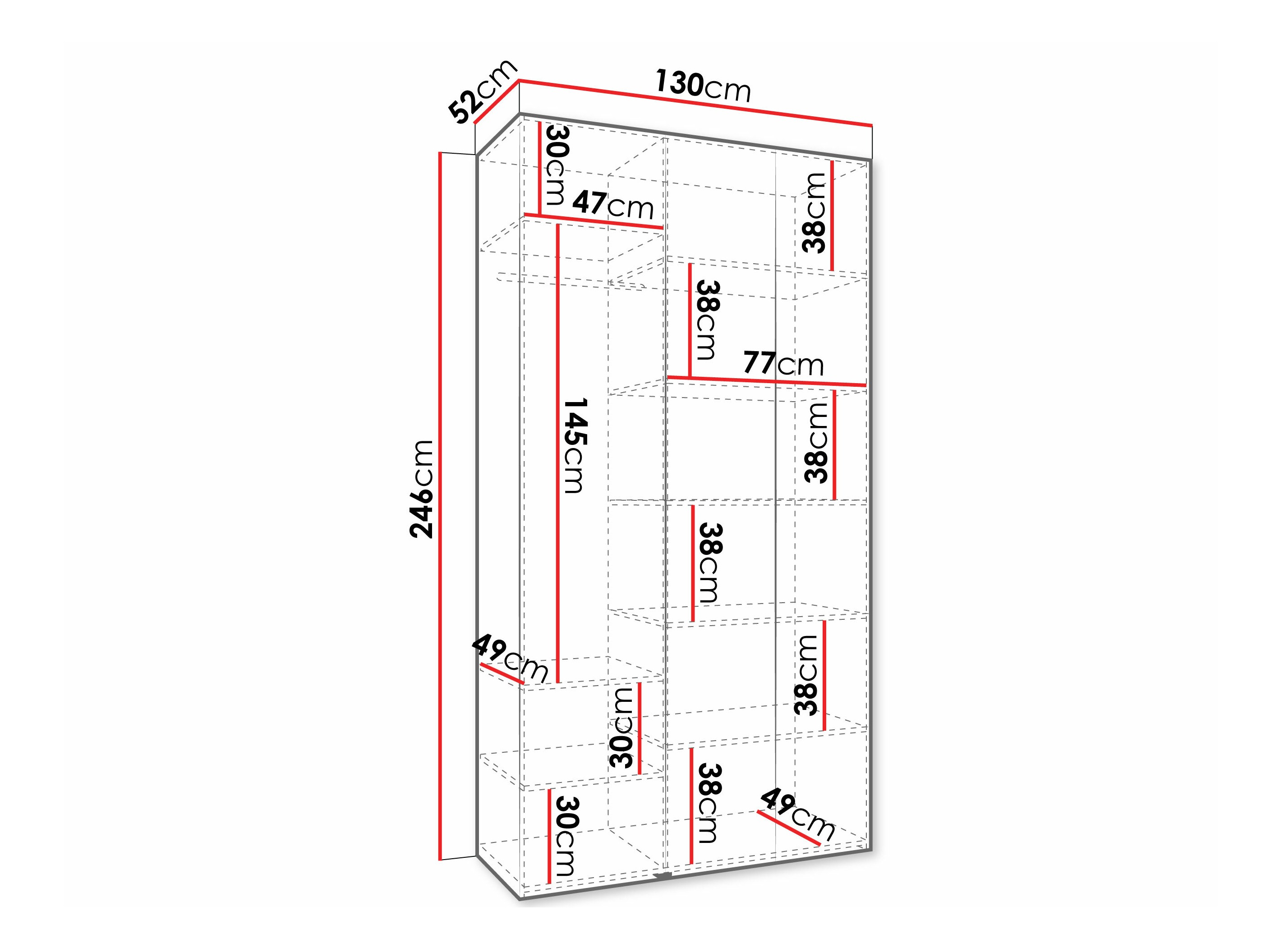 Riidekapp Hartford 573 (Valge)