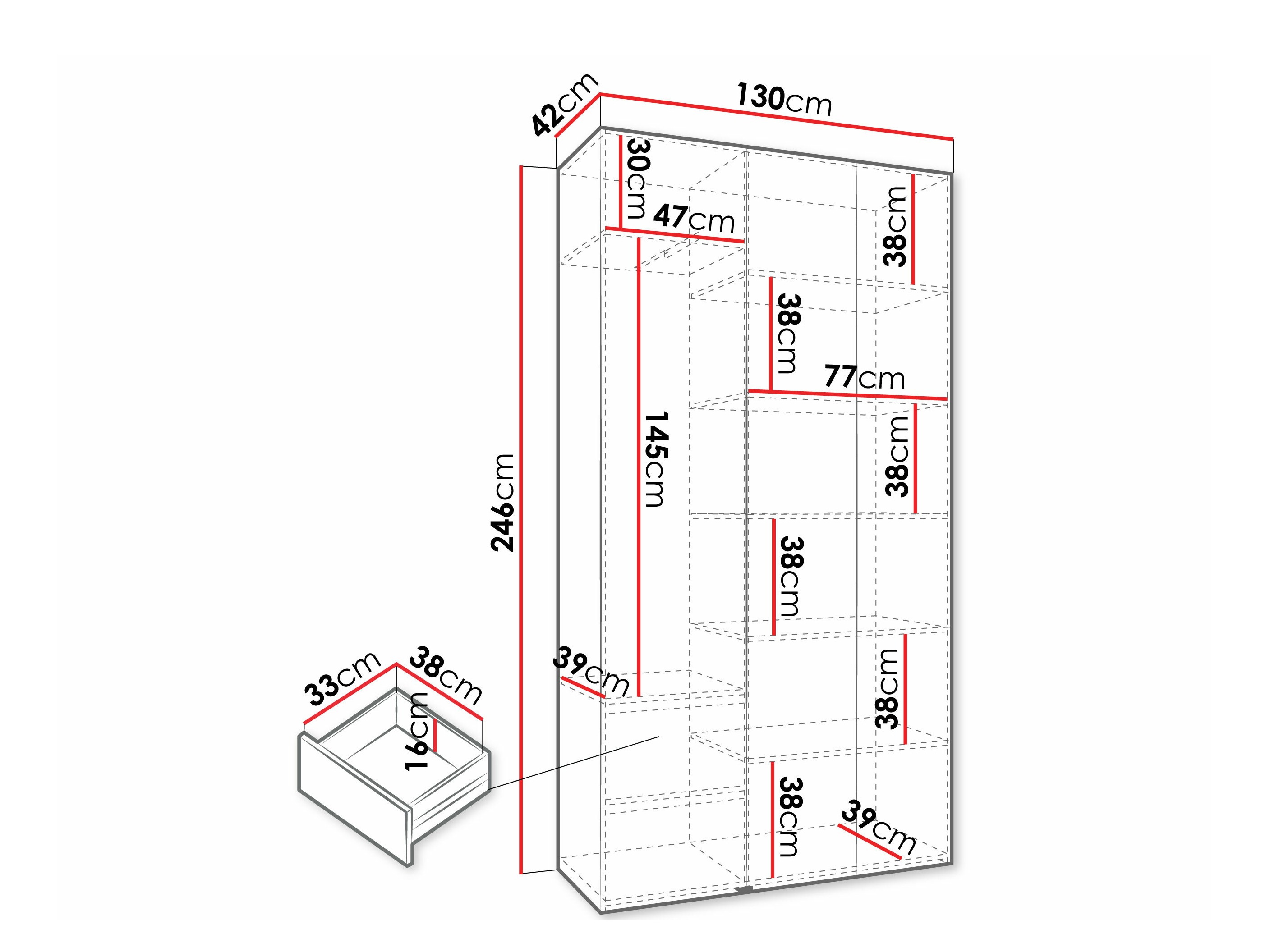 Riidekapp Hartford 573 (Valge)