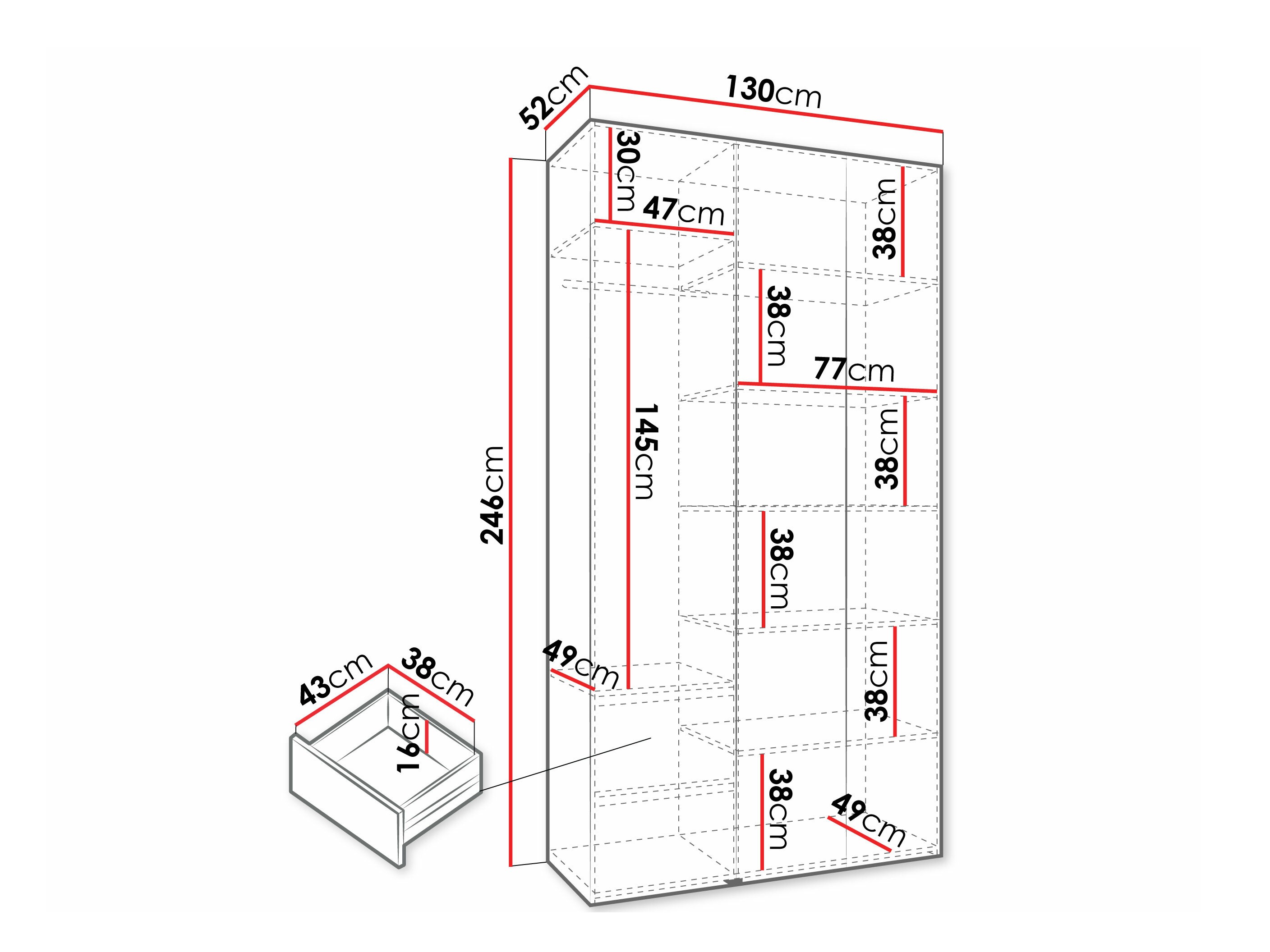 Riidekapp Hartford 573 (Valge)