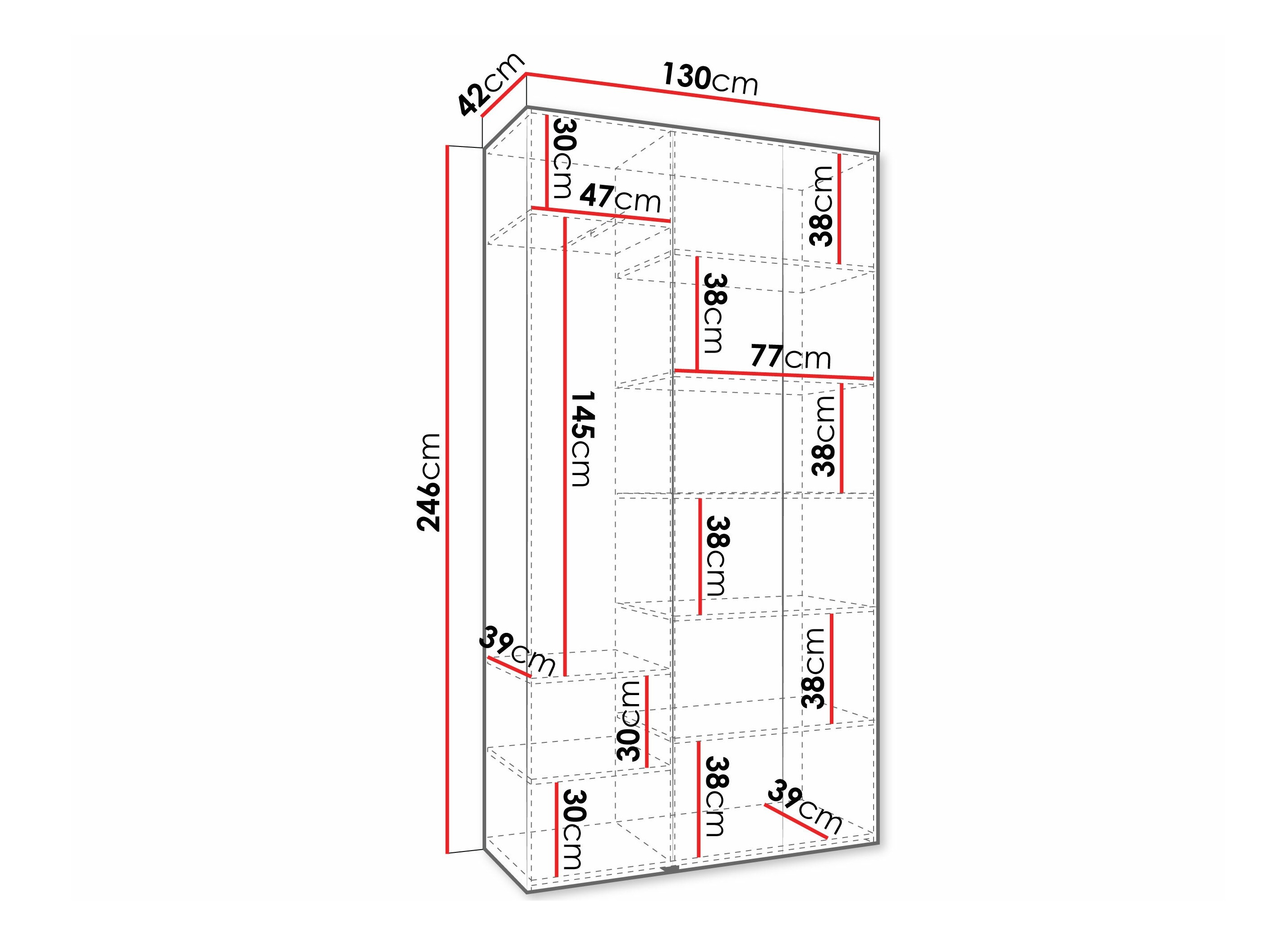Riidekapp Hartford 573 (Valge)