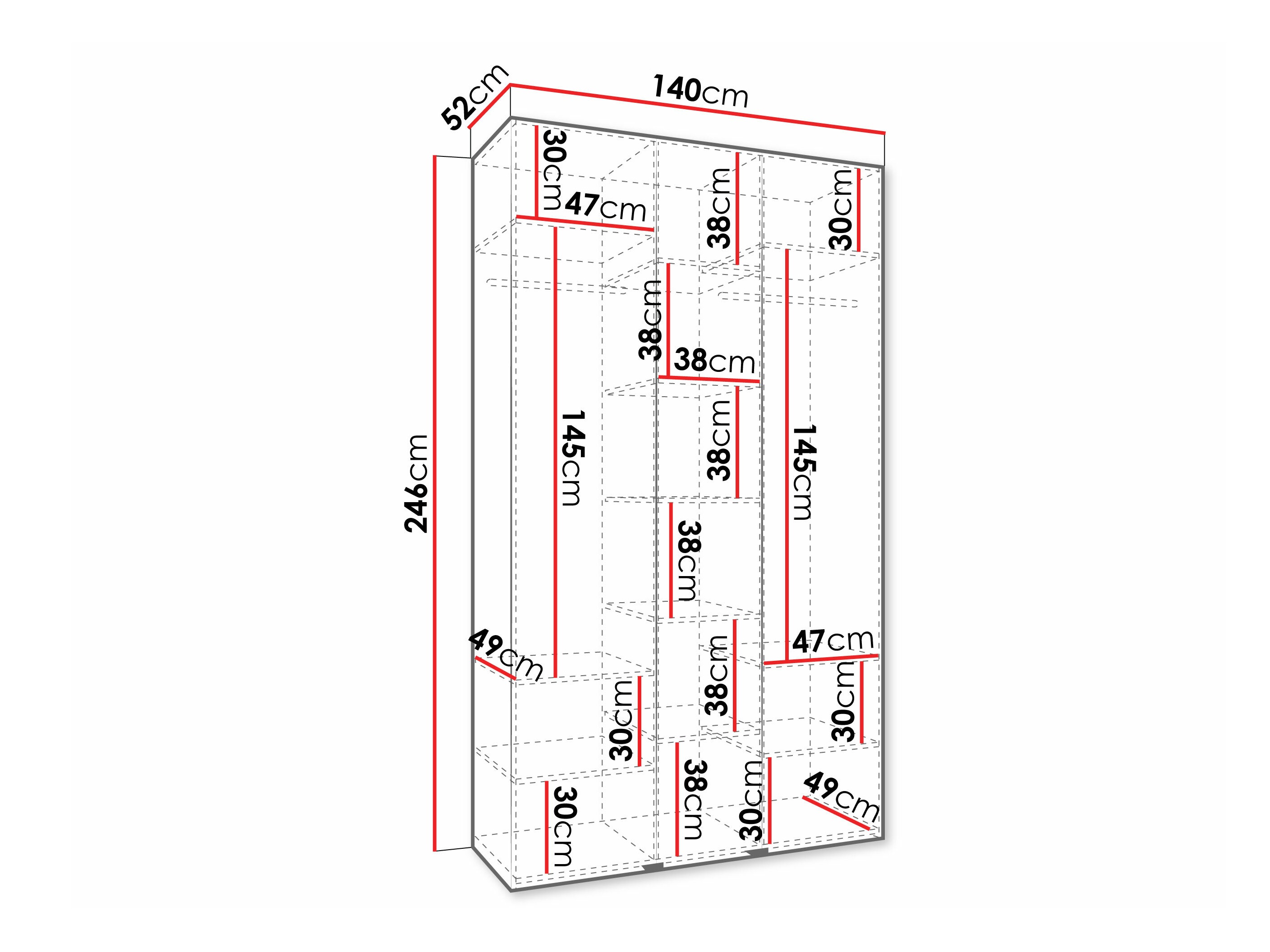 Riidekapp Hartford 573 (Valge)