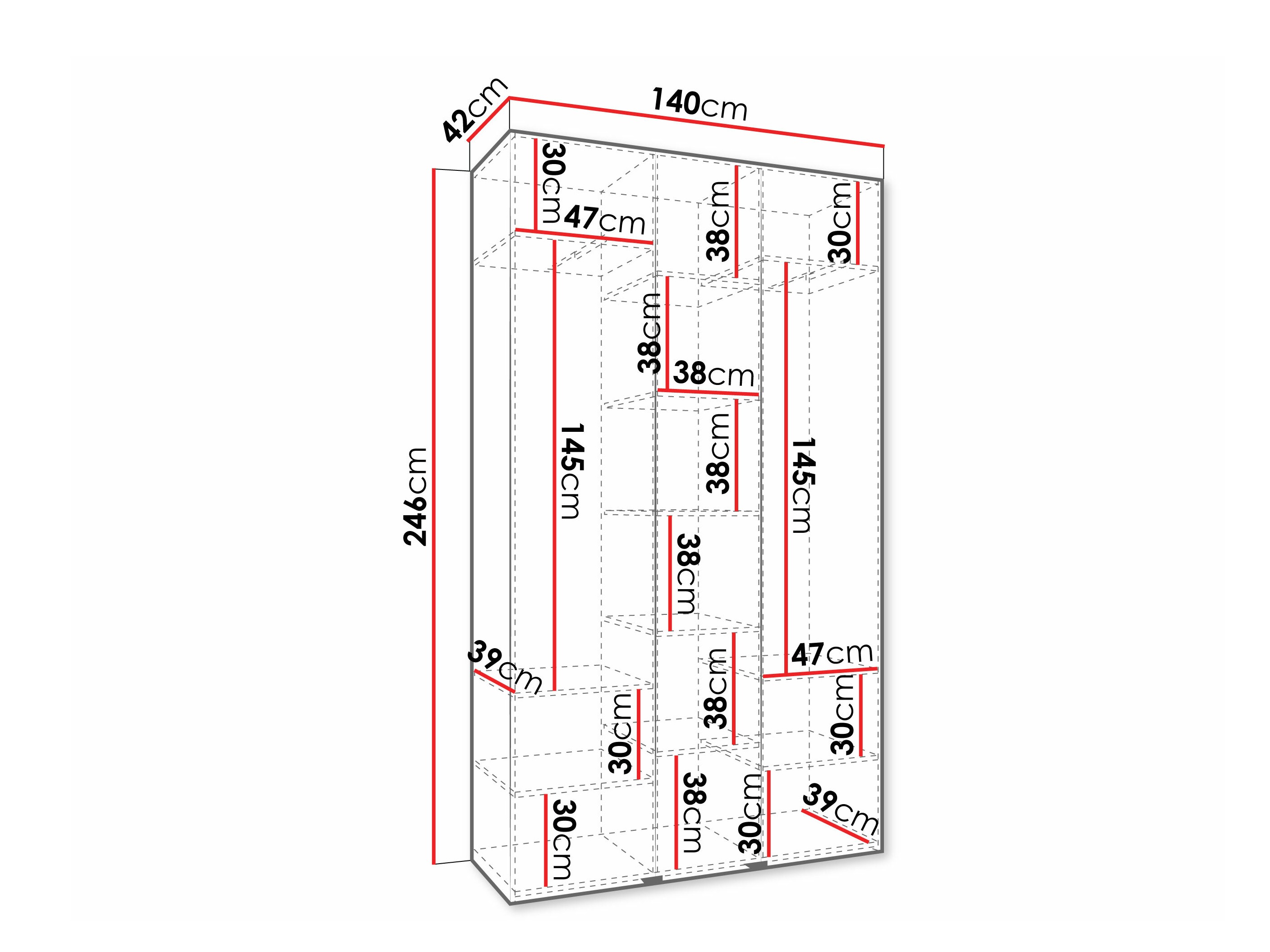 Riidekapp Hartford 573 (Valge)