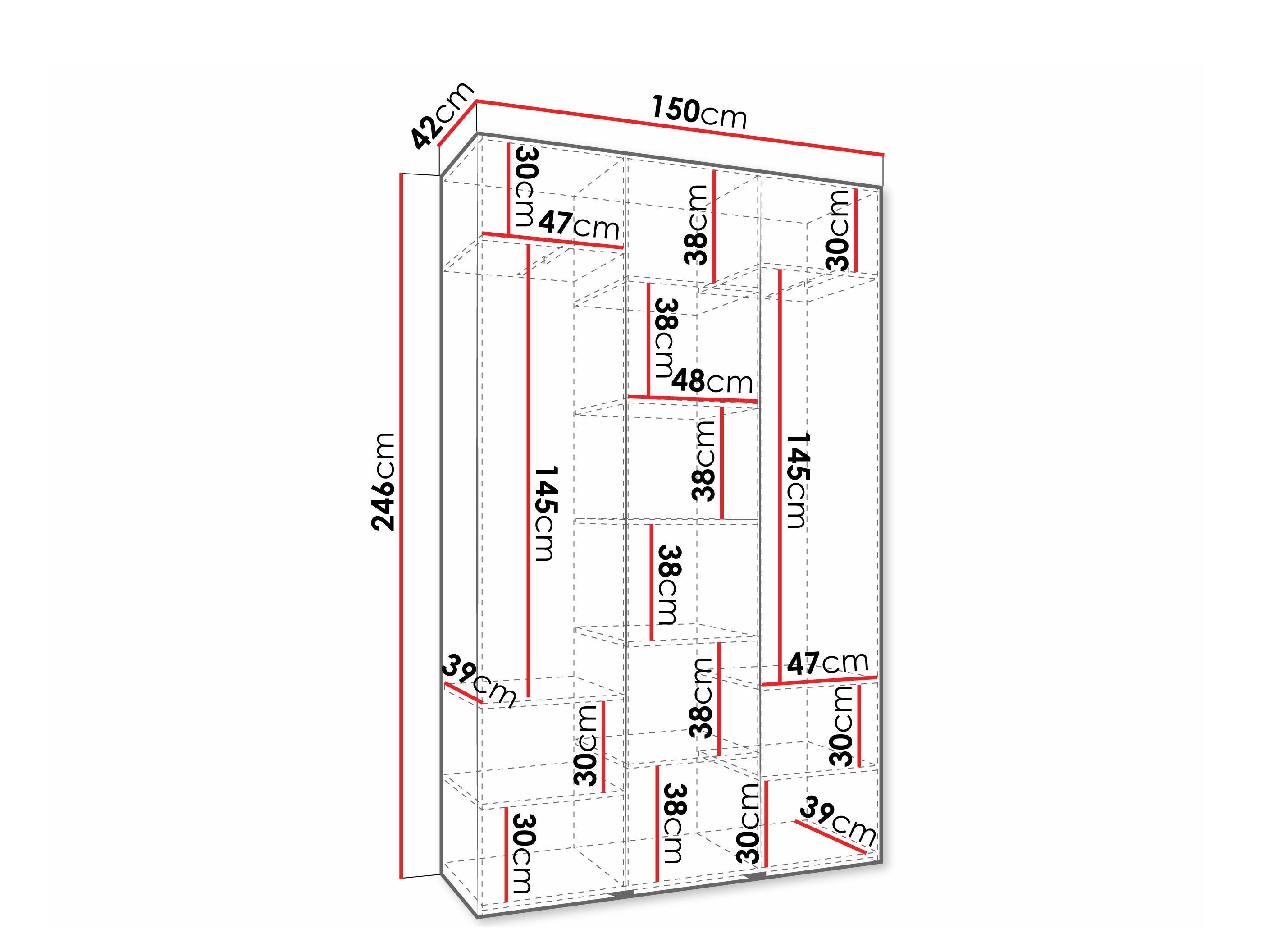 Riidekapp Hartford 573 (Valge)