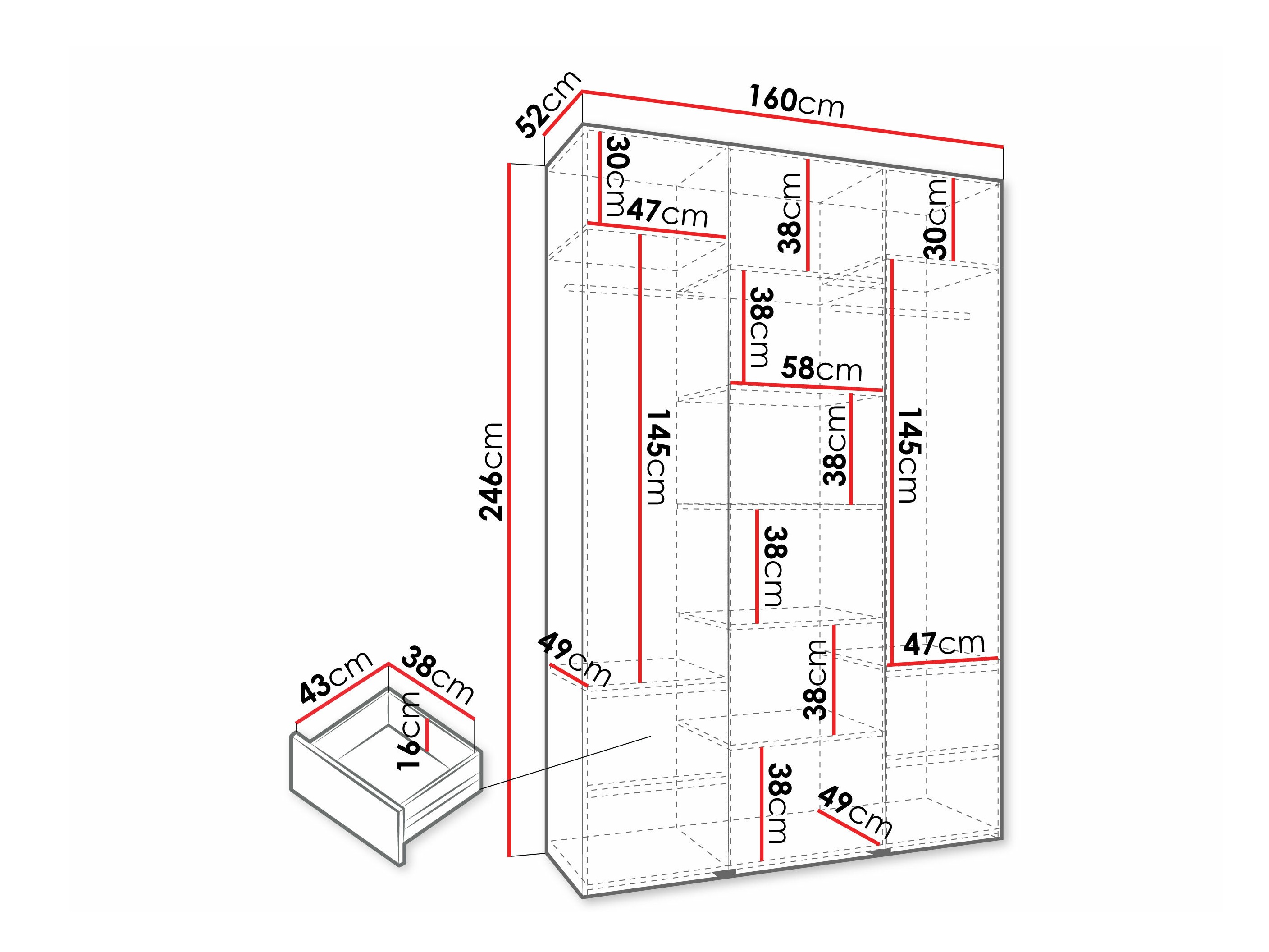 Riidekapp Hartford 573 (Kašmiir)