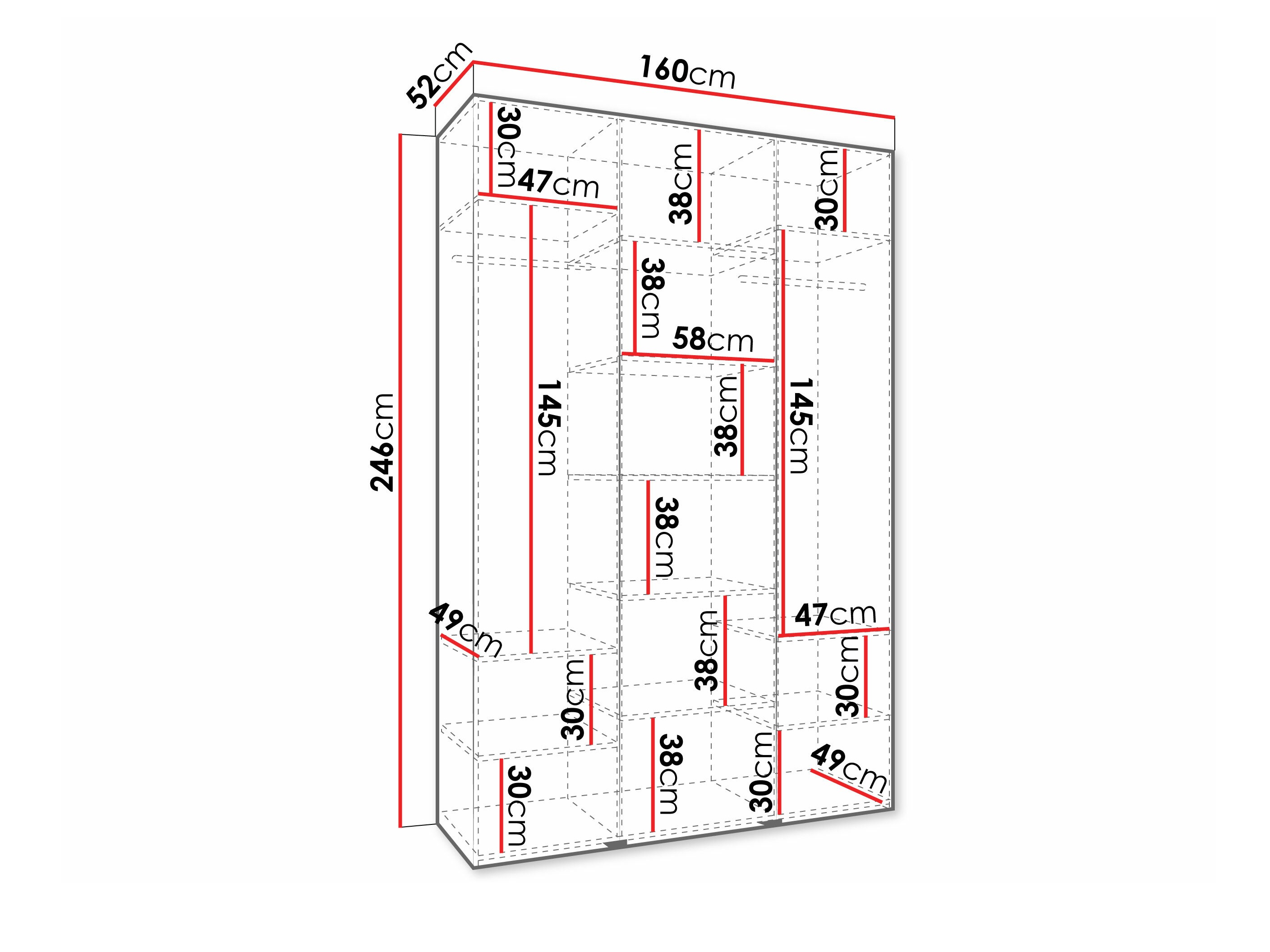 Riidekapp Hartford 573 (Valge)